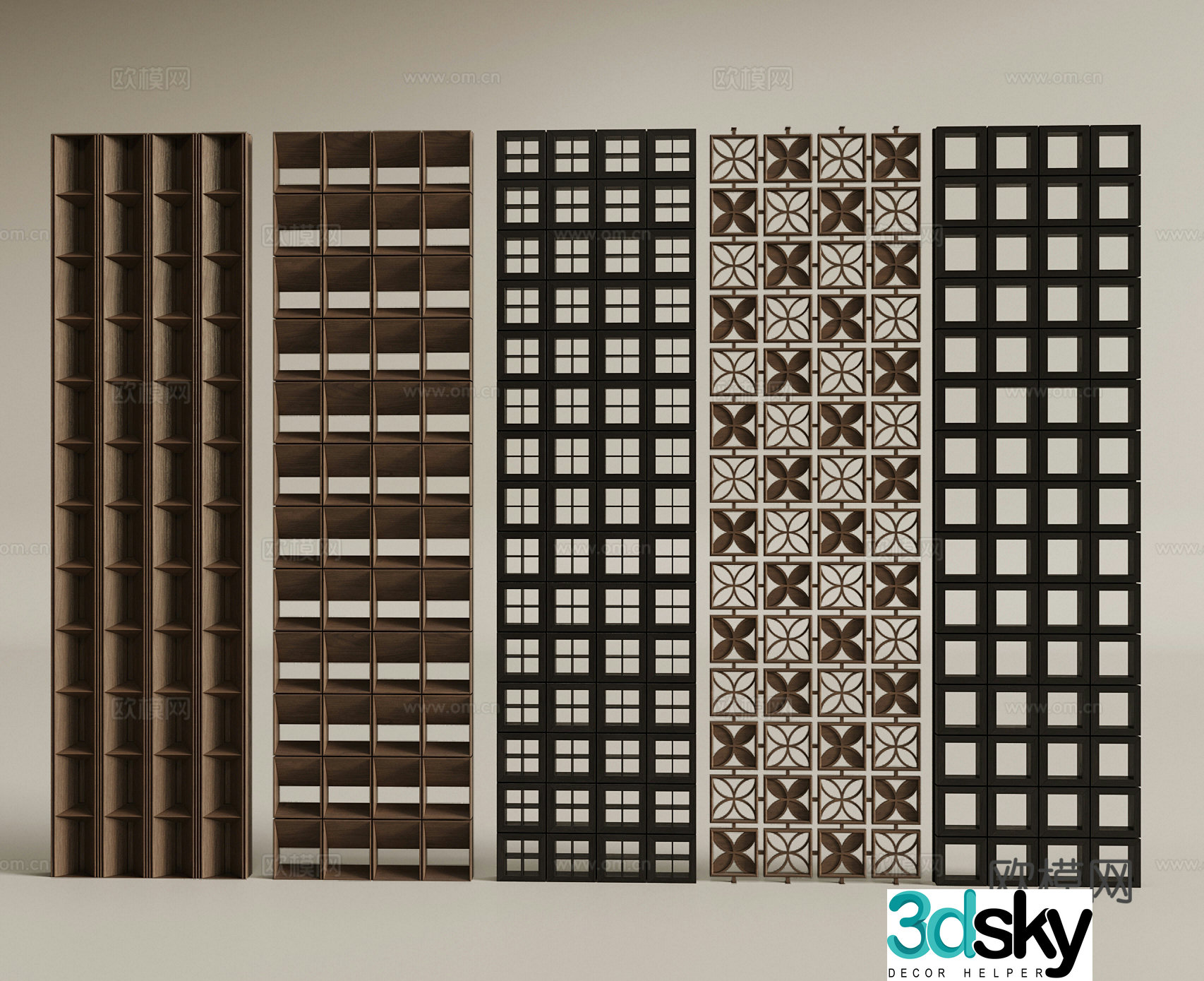 38 new Chinese style lattice partition 3d model