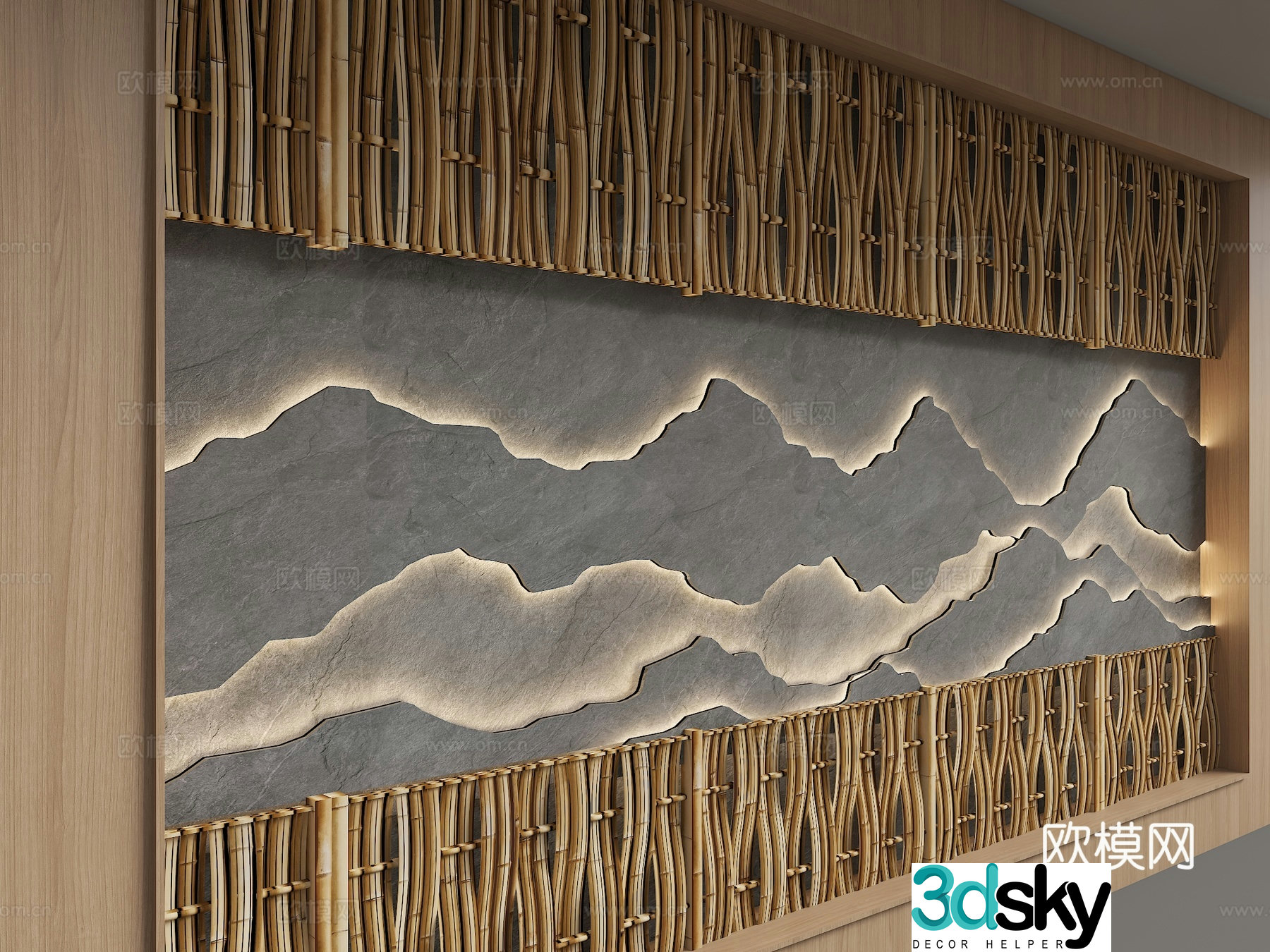 Modern background wall 3d model