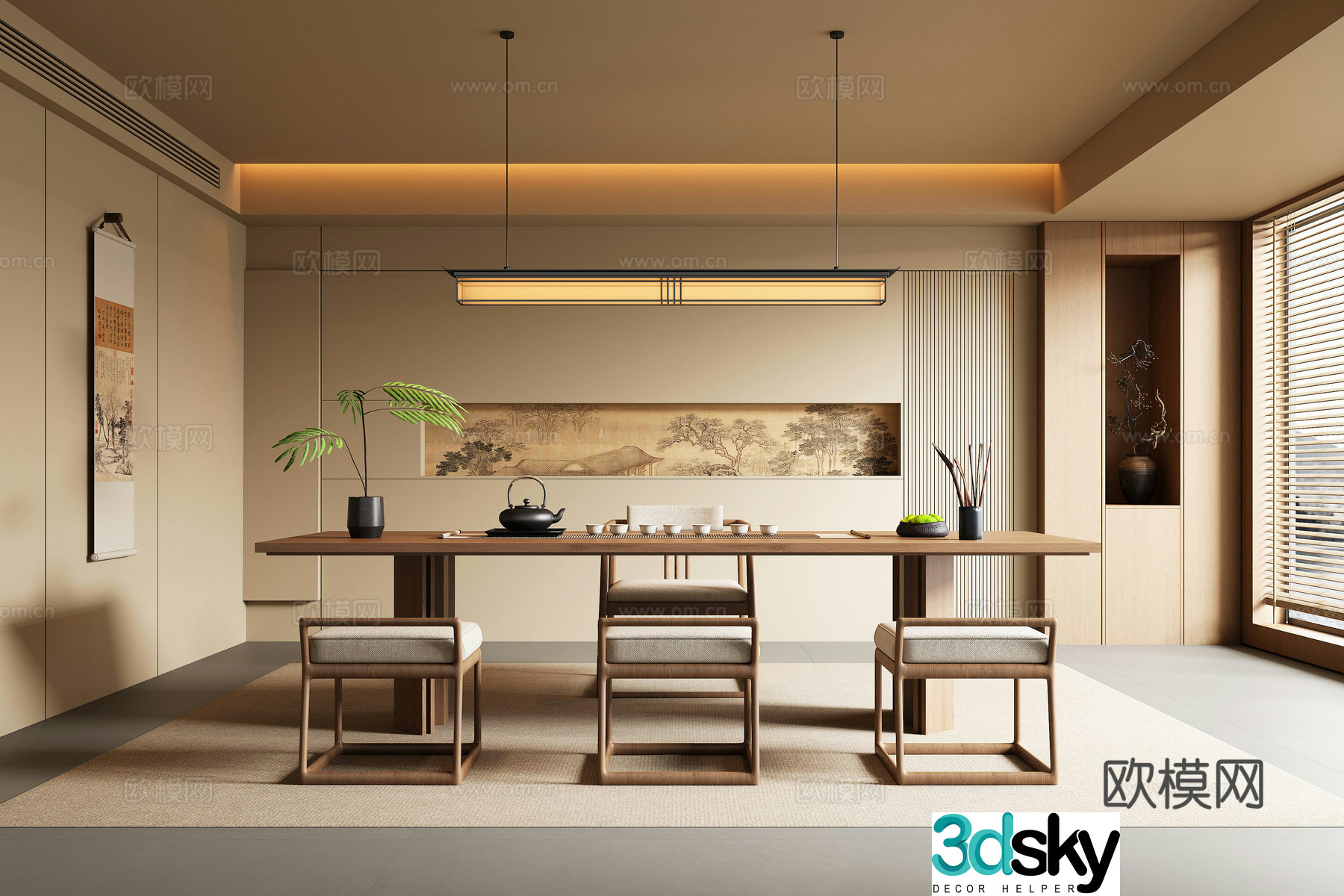 New Chinese tea room 3D model