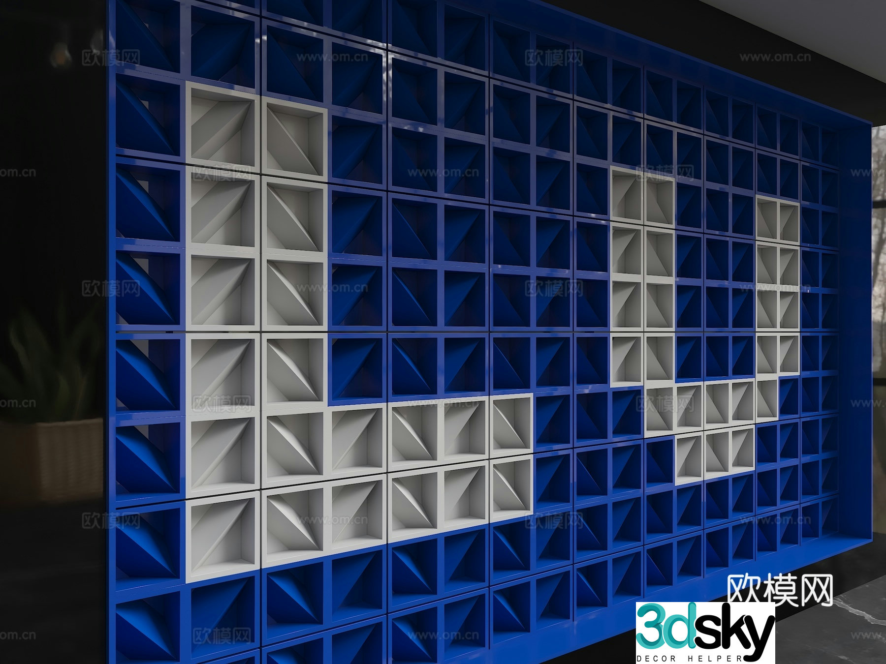 Modern background wall 3d model