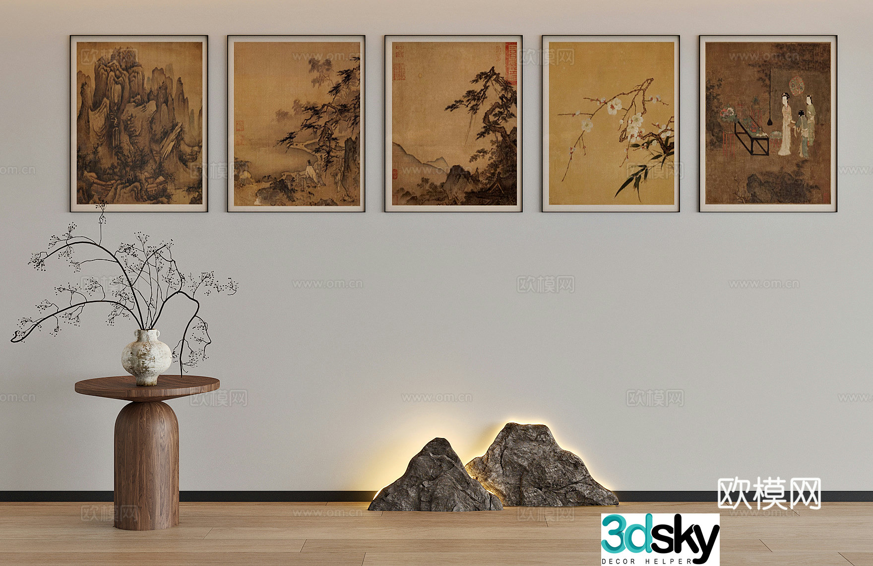 New Chinese style hanging painting 3D model