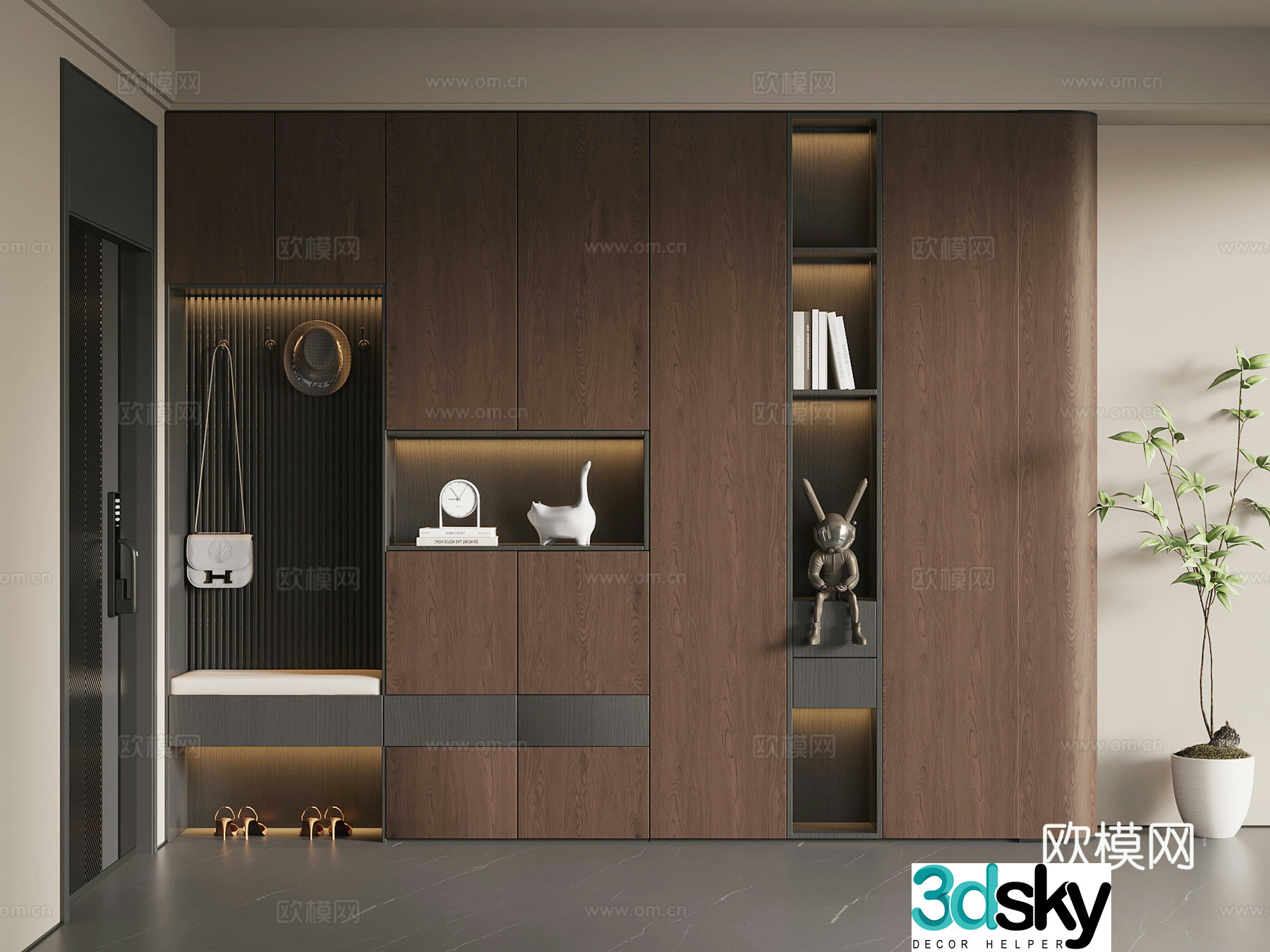 Middle Chinese style shoe cabinet partition shoe cabinet entrance shoe cabinet 3d model