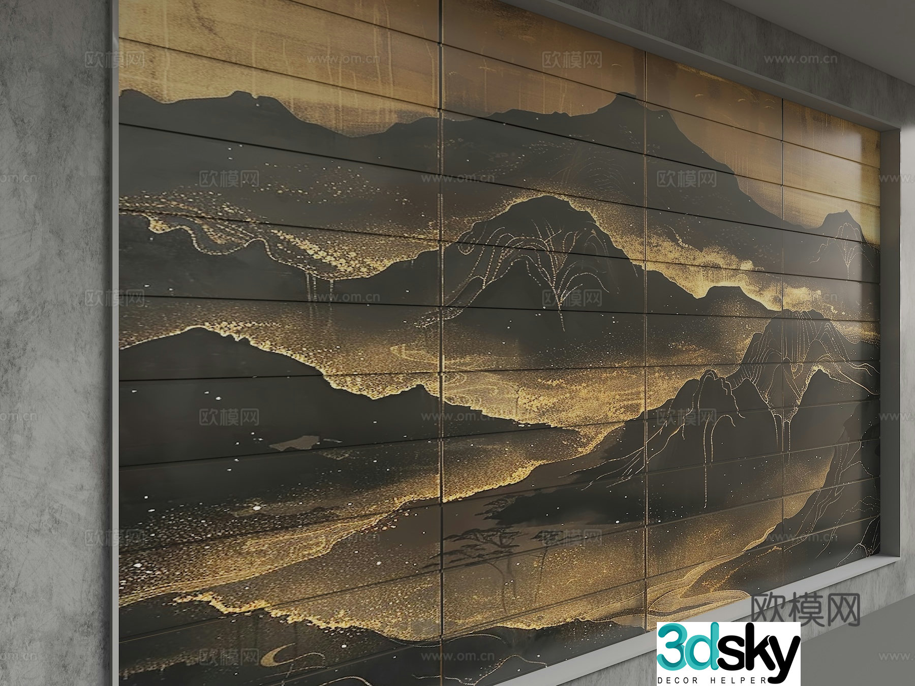 Modern background wall 3d model