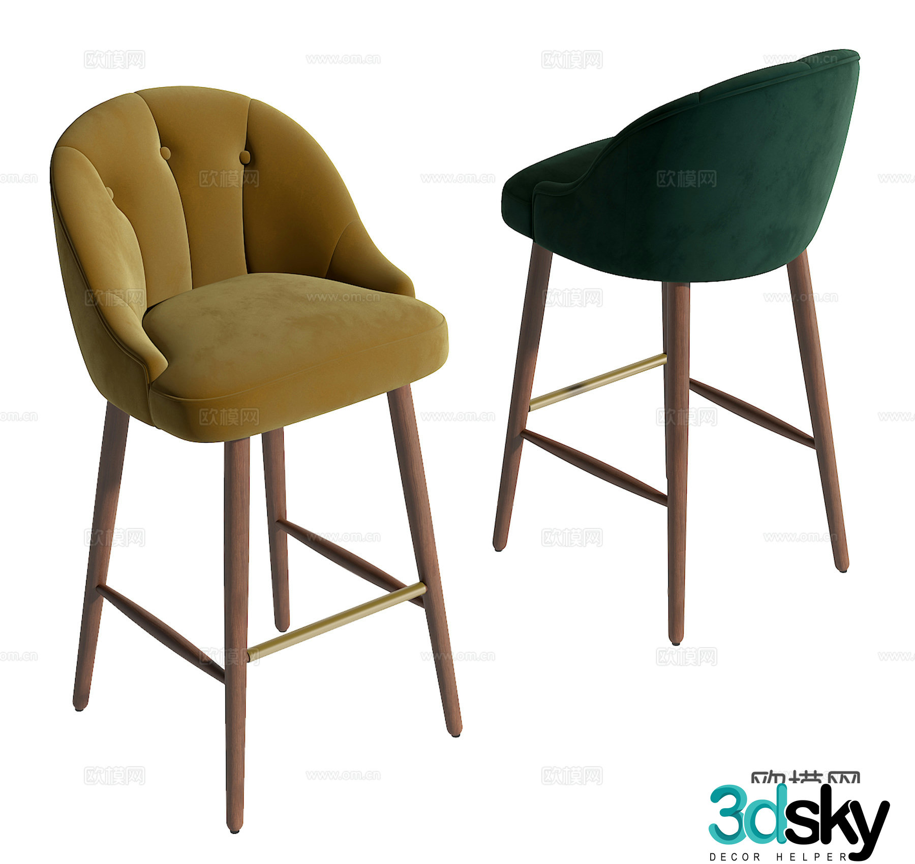 Modern bar chair 3d model