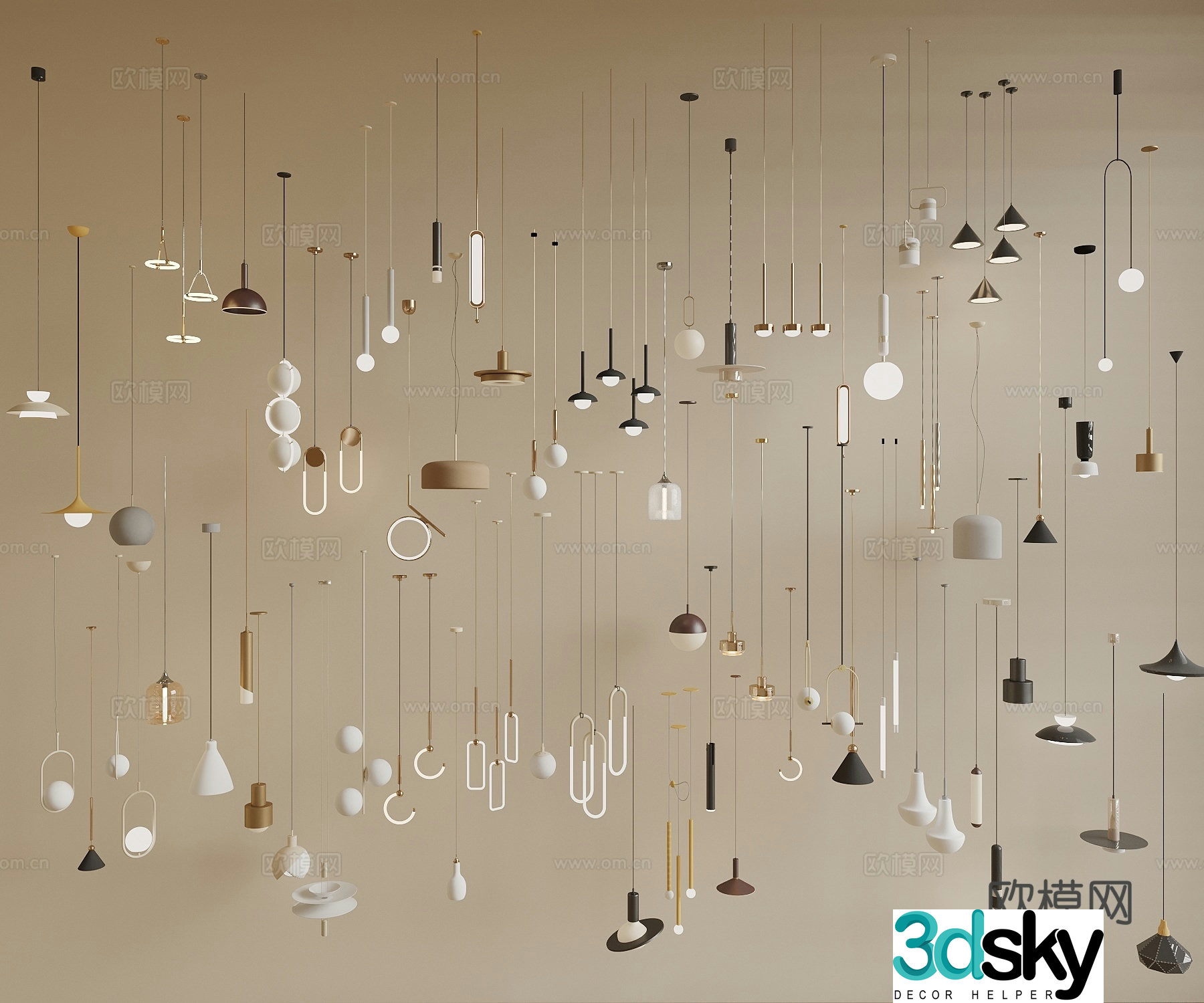 Modern small chandeliers bedside chandeliers bar chandeliers 3D model