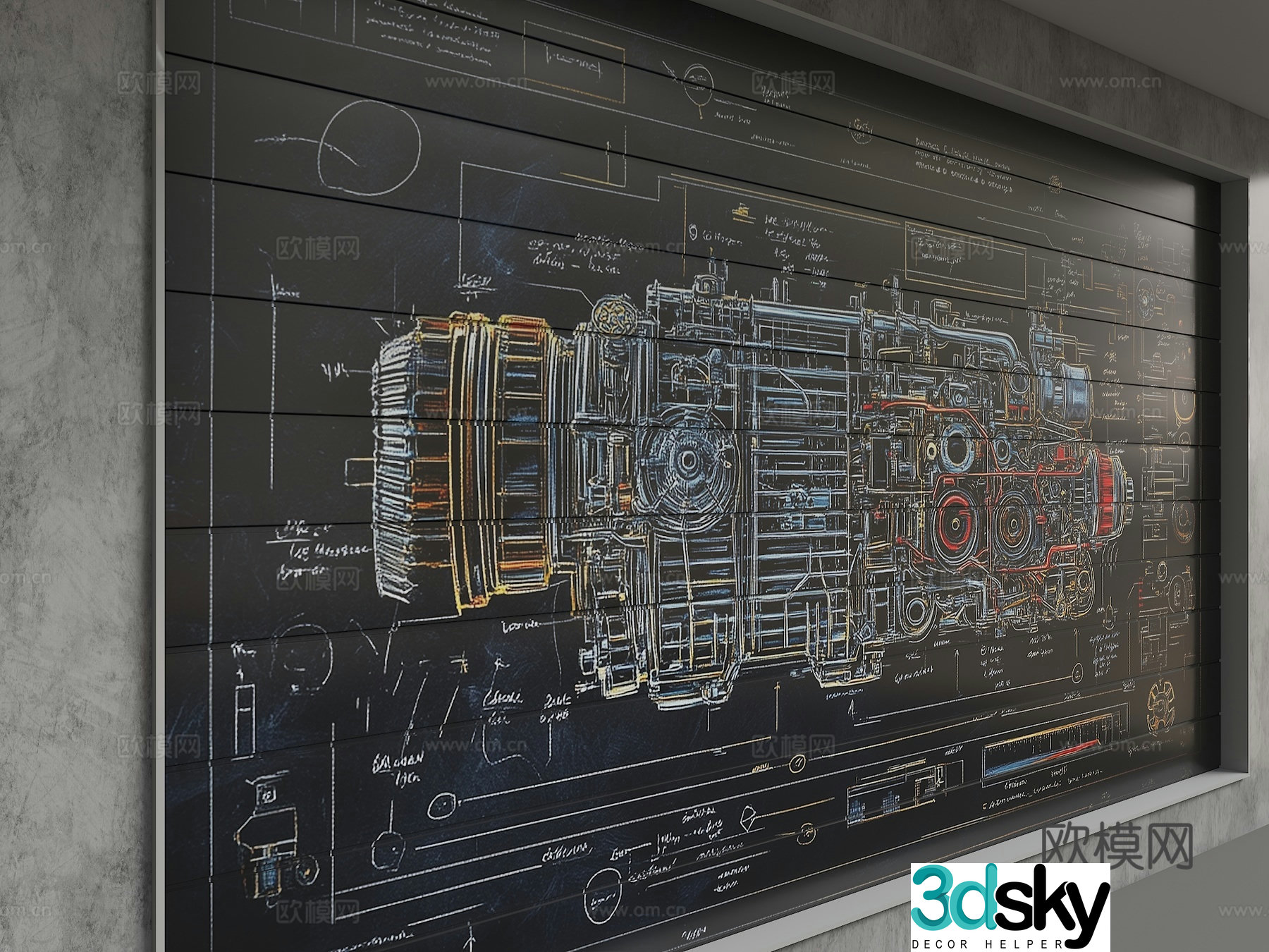 Modern background wall 3d model
