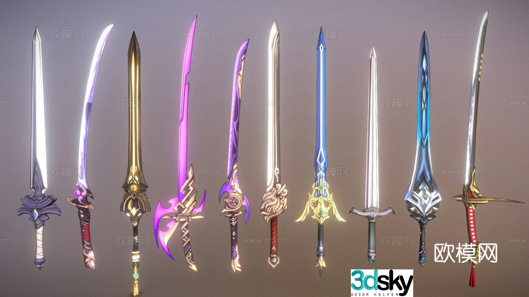 Military equipment sword game props weapon cold weapon 3d model