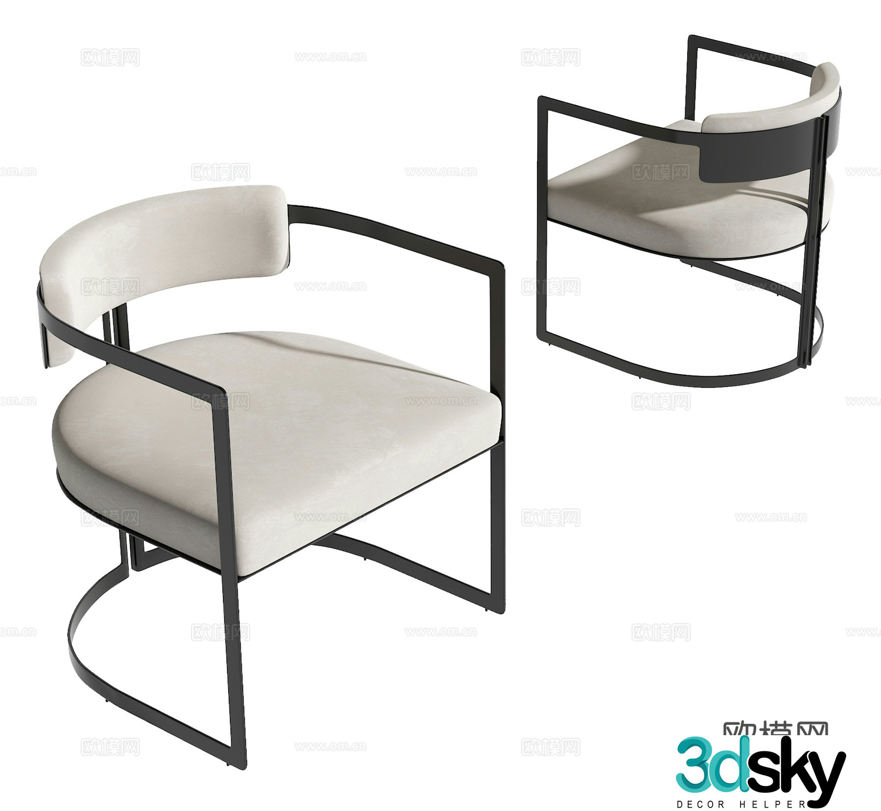 Modern single chair 3d model