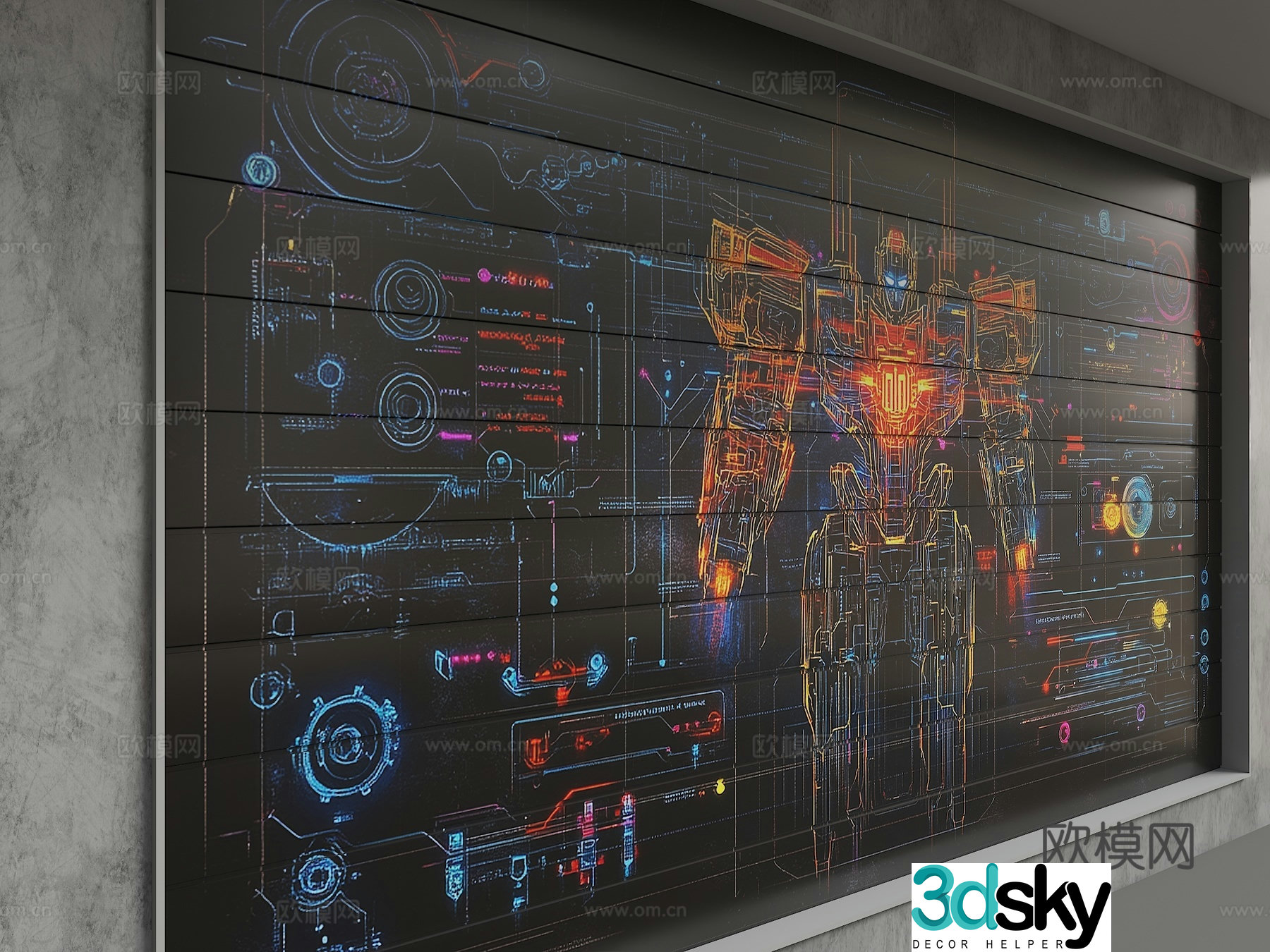 Modern background wall 3d model
