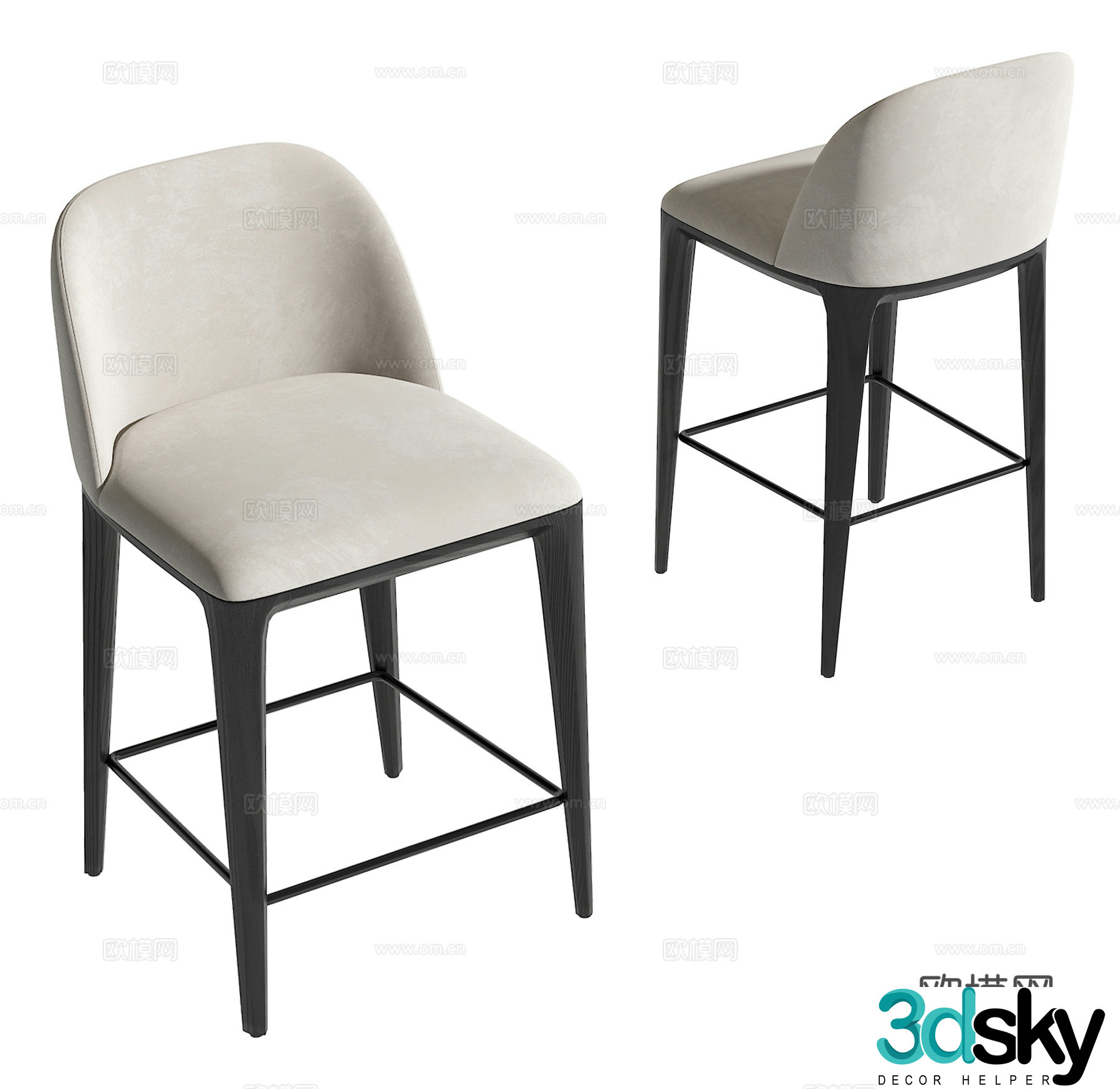 Modern bar chair 3d model
