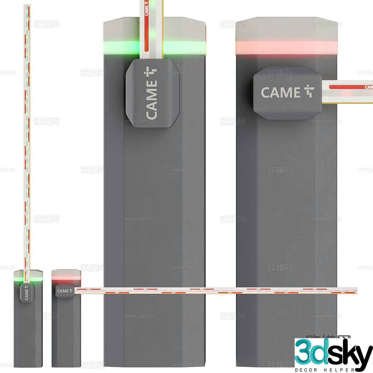 Modern parking lot landing rod automatic gateway 3D model
