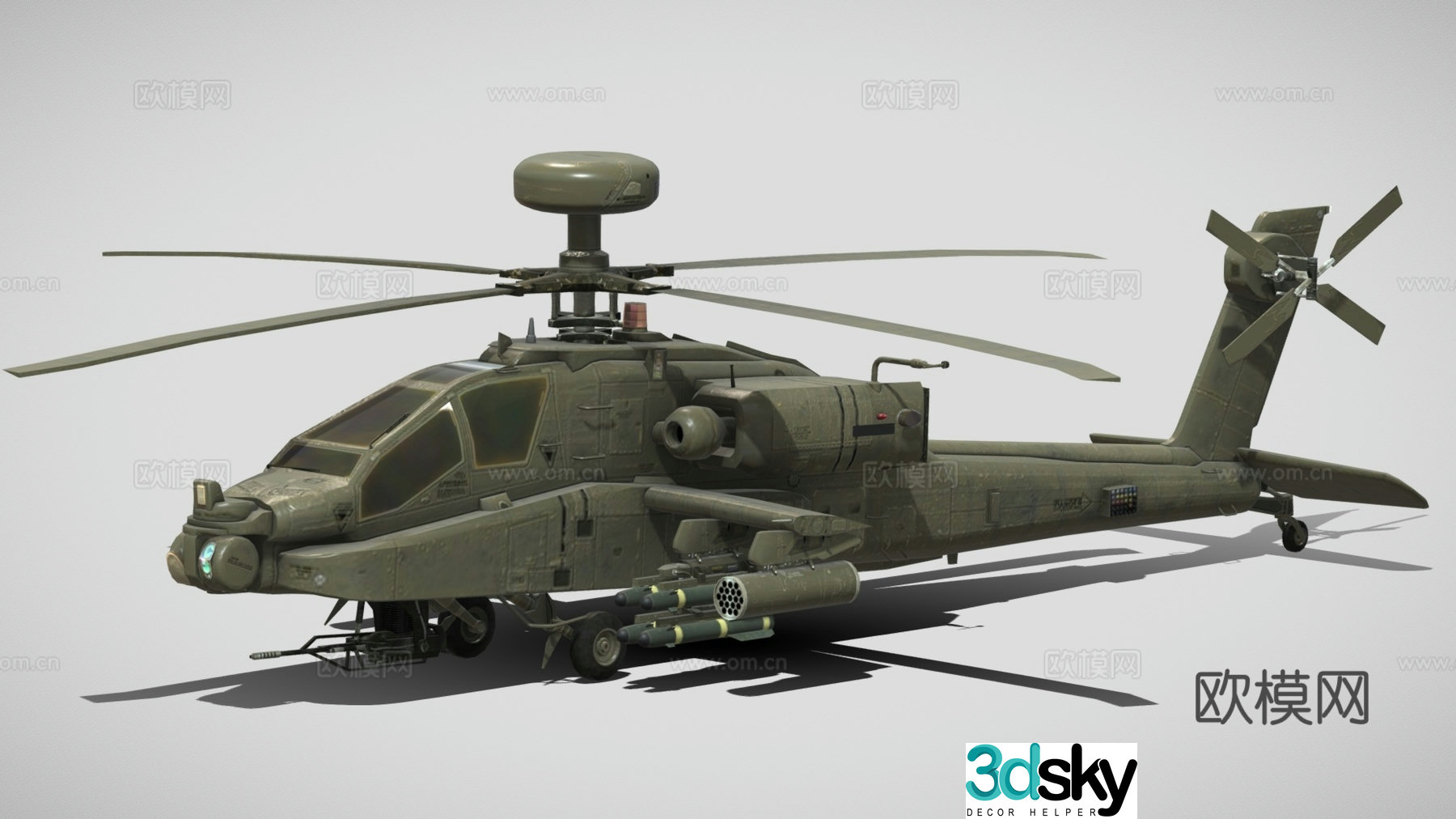 armed helicopter fighter aircraft 3d model