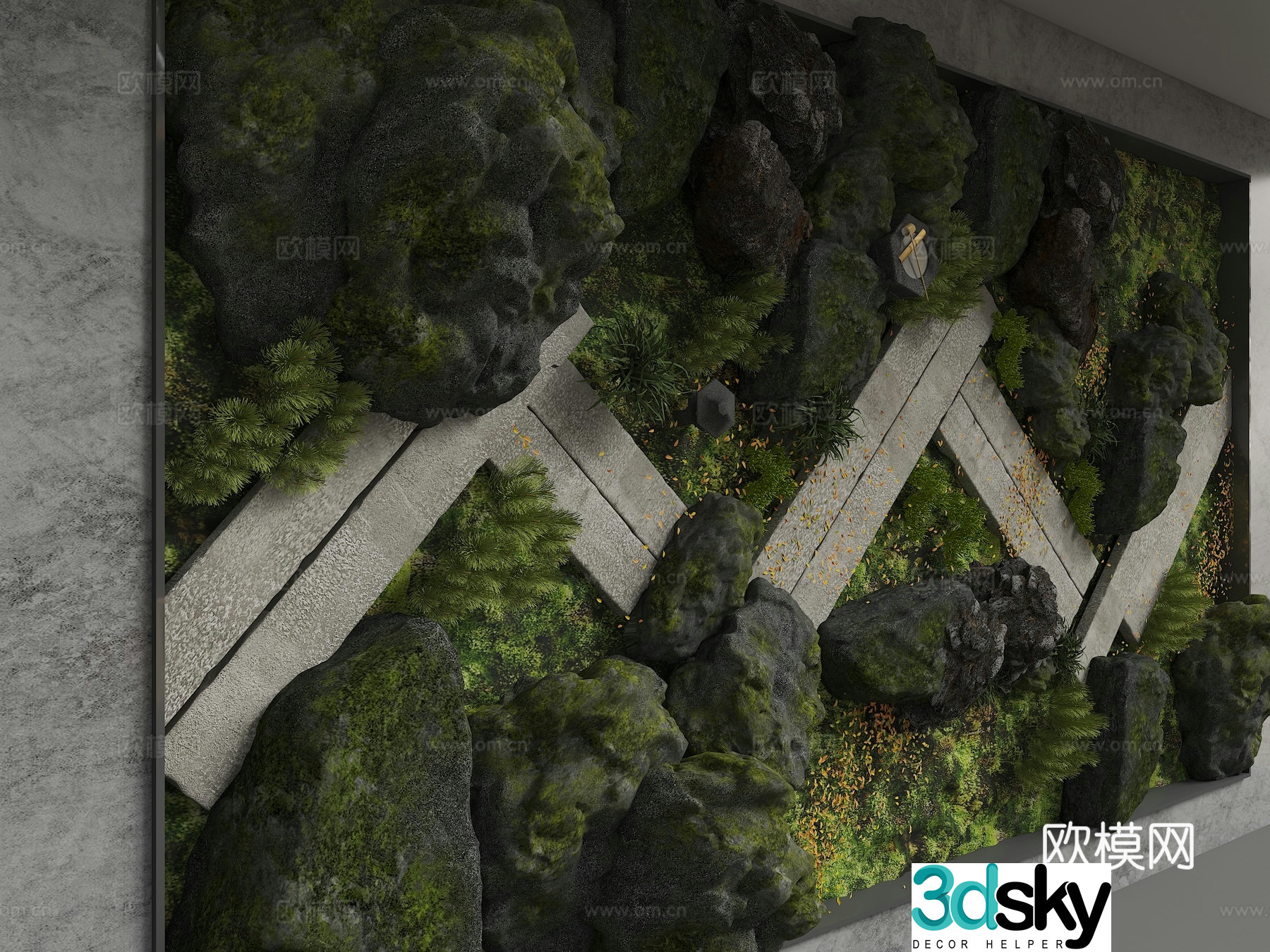 Modern background wall 3d model