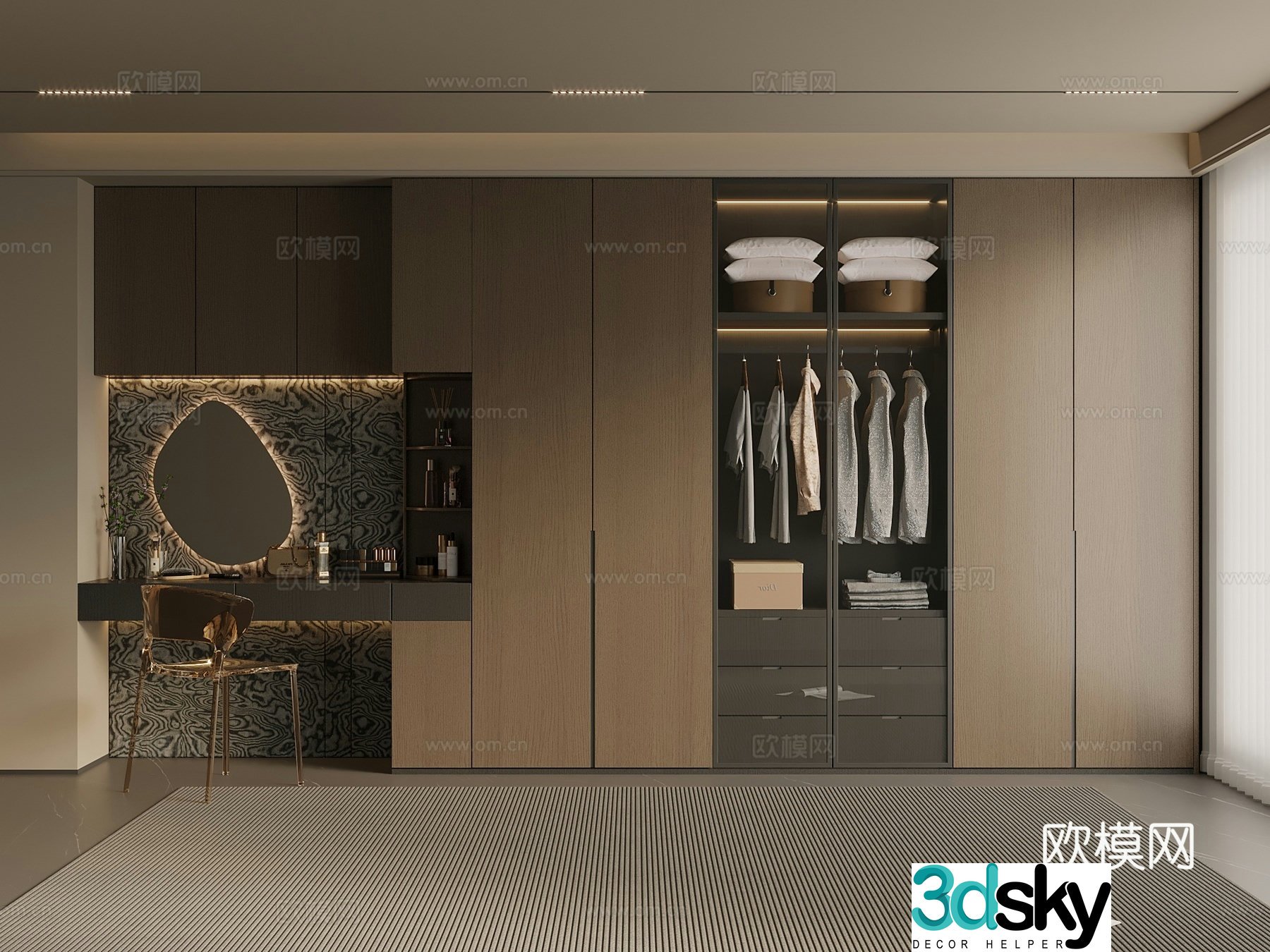 Italian light luxury wardrobe master bedroom wardrobe bedroom wardrobe cloakroom wardrobe wardrobe wardrobe wardrobe 3d model