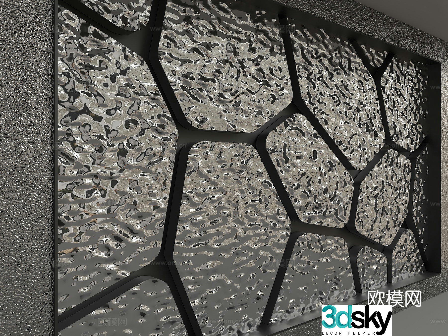 Modern background wall 3d model