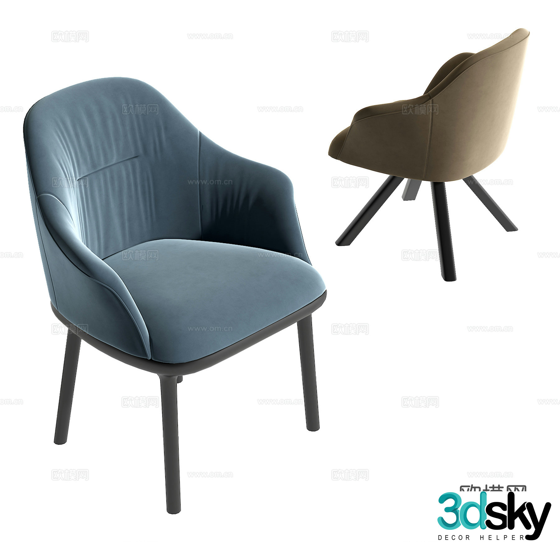 Modern single chair 3d model