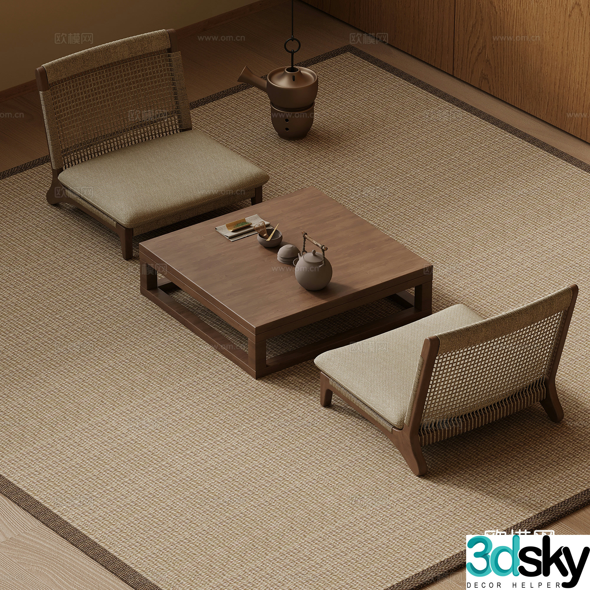 08 New Chinese style tea table and chair Tea table 3D model