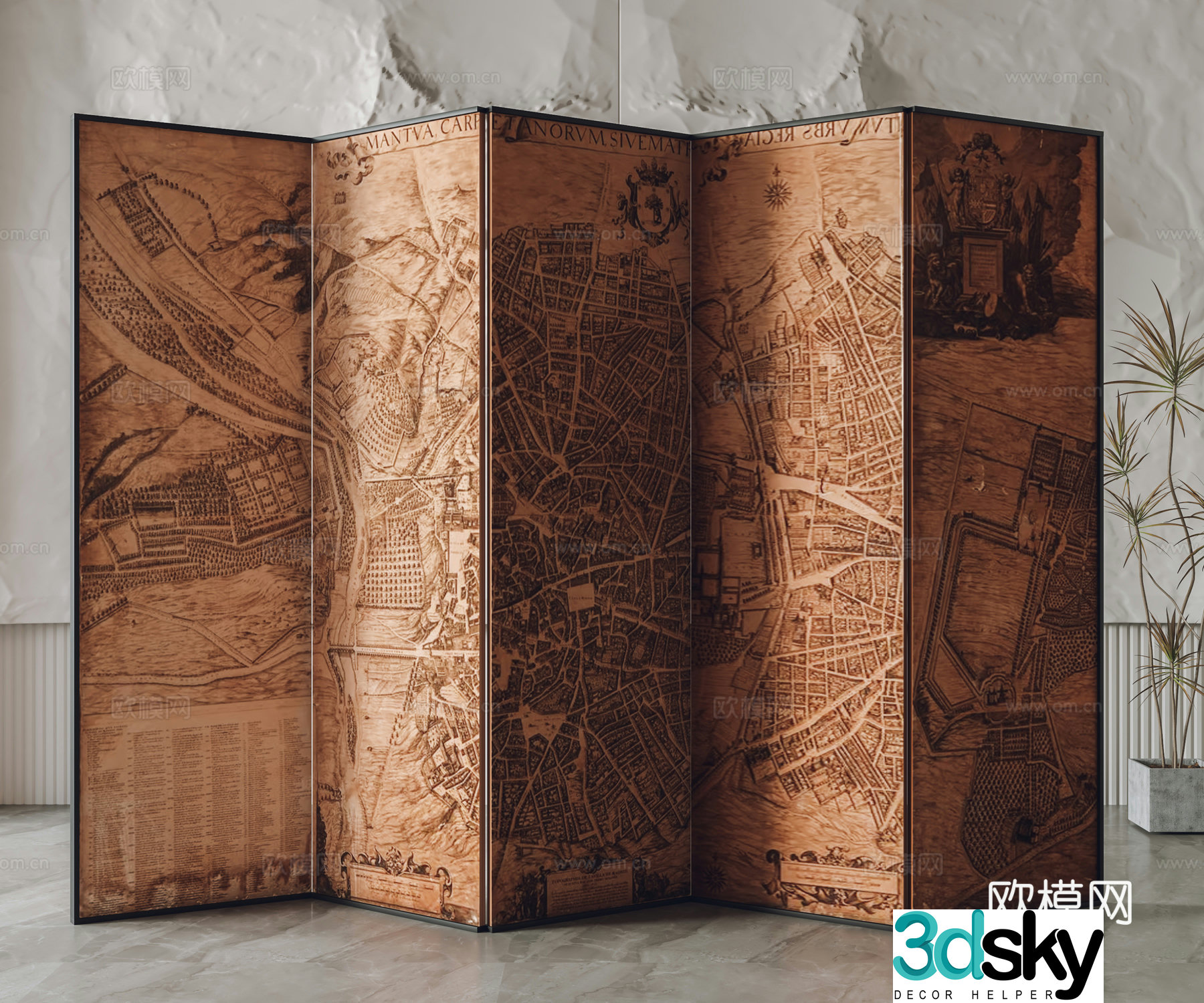 Modern screen partition 3d model