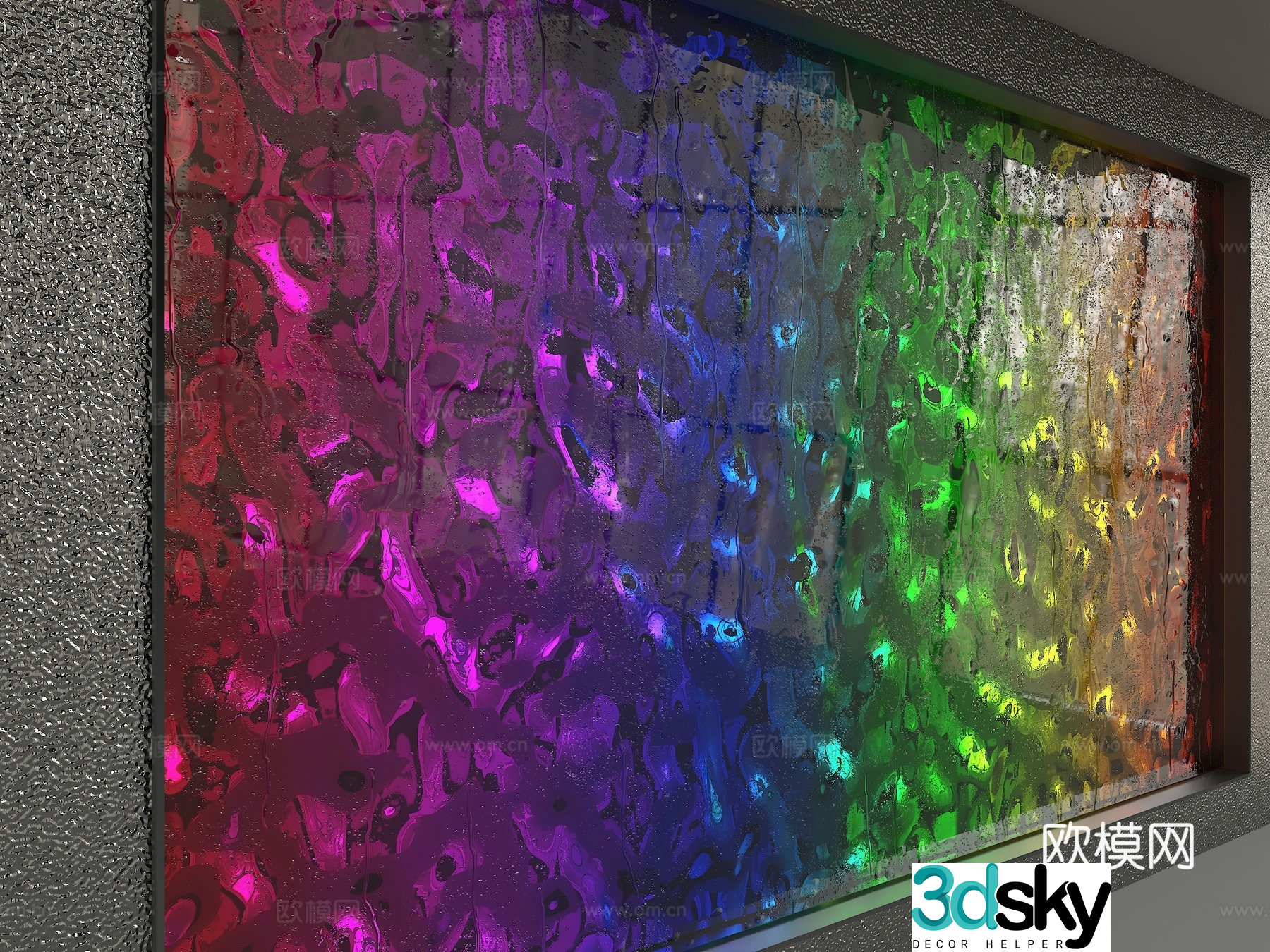 Modern glass partition 3d model