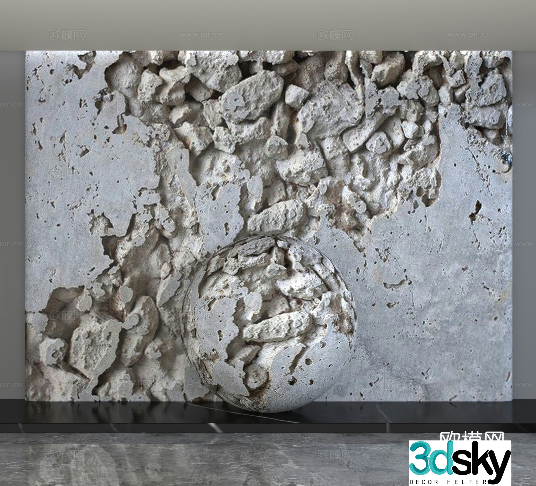 Modern background wall 3d model