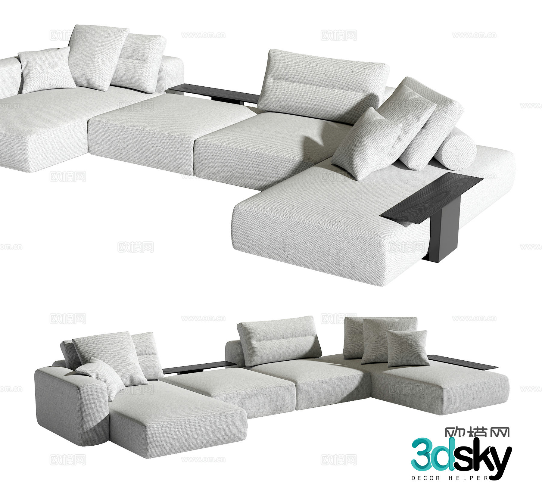 Modern multiplayer sofa 3d model
