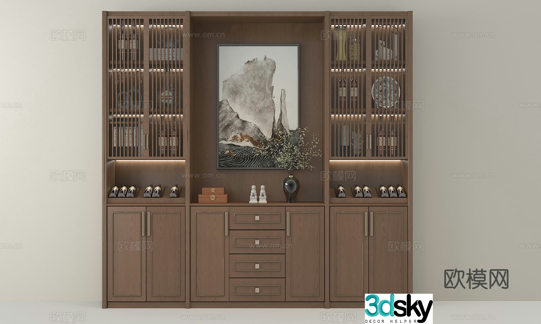 Chinese tea cabinet 3D model
