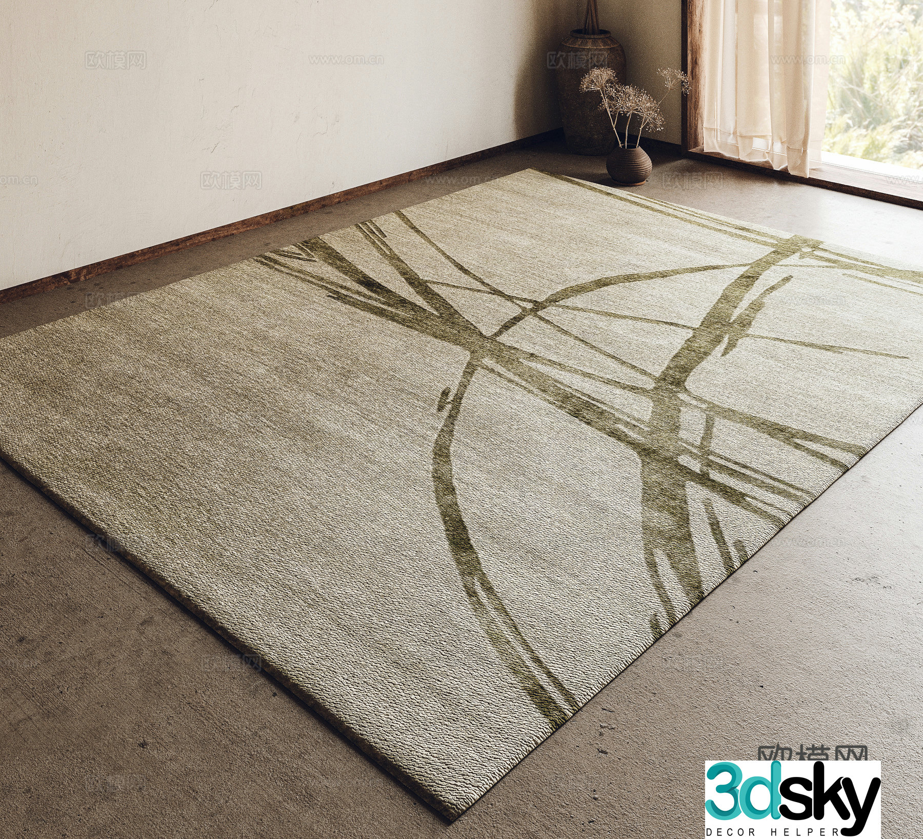 Modern carpet Fabric carpet Bedroom carpet Living room carpet 3d model