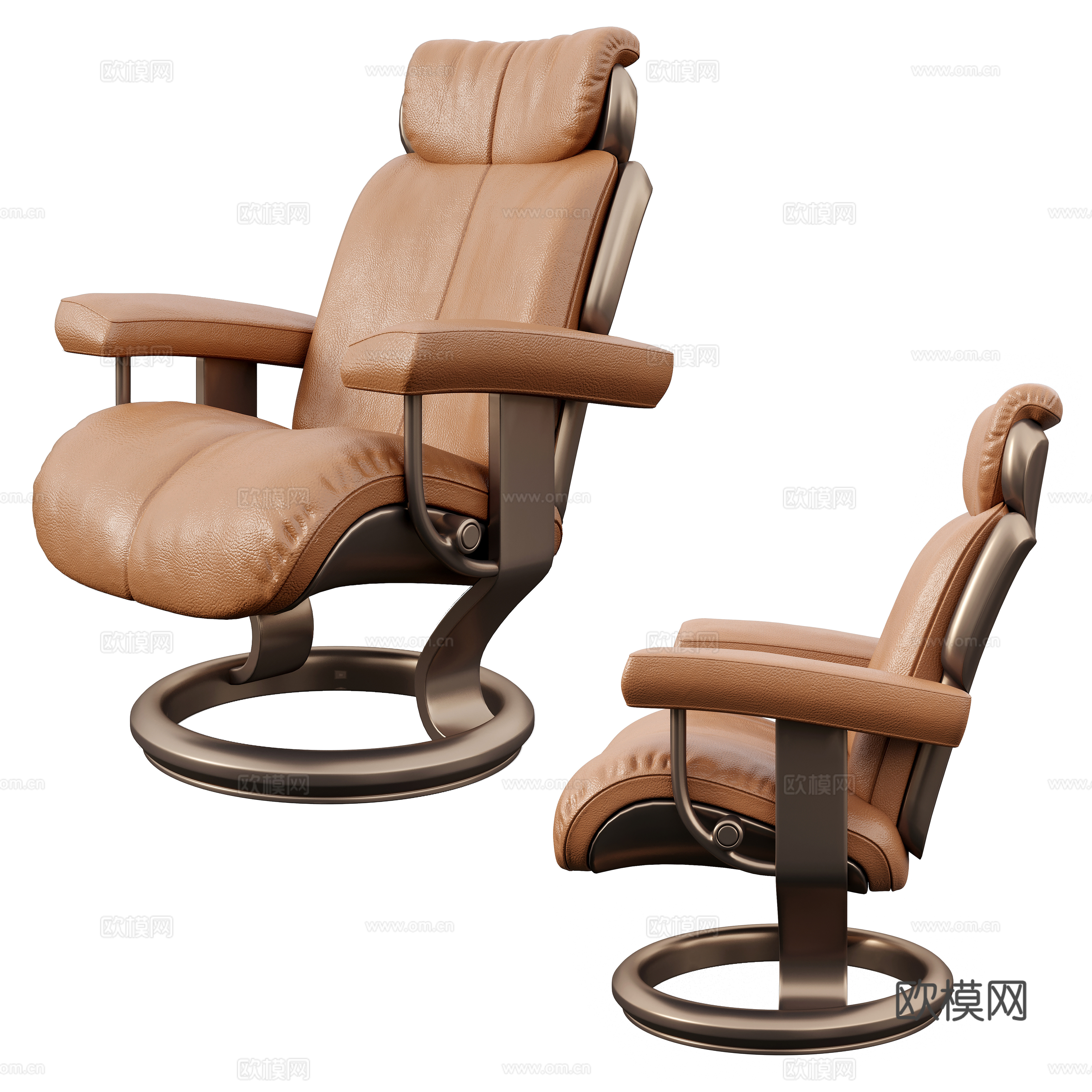 Modern single chair recliner 3d model