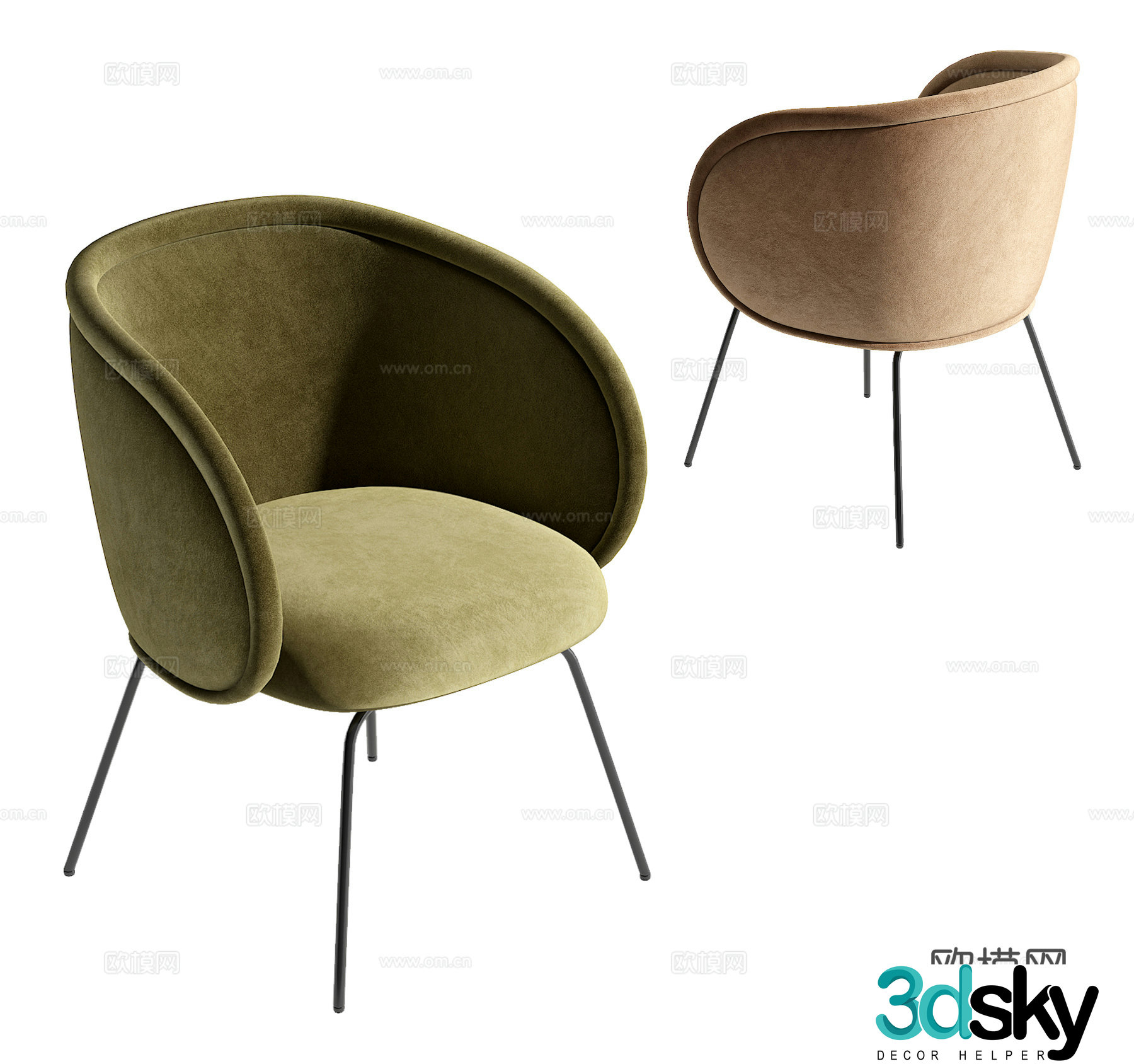 Modern single chair 3d model