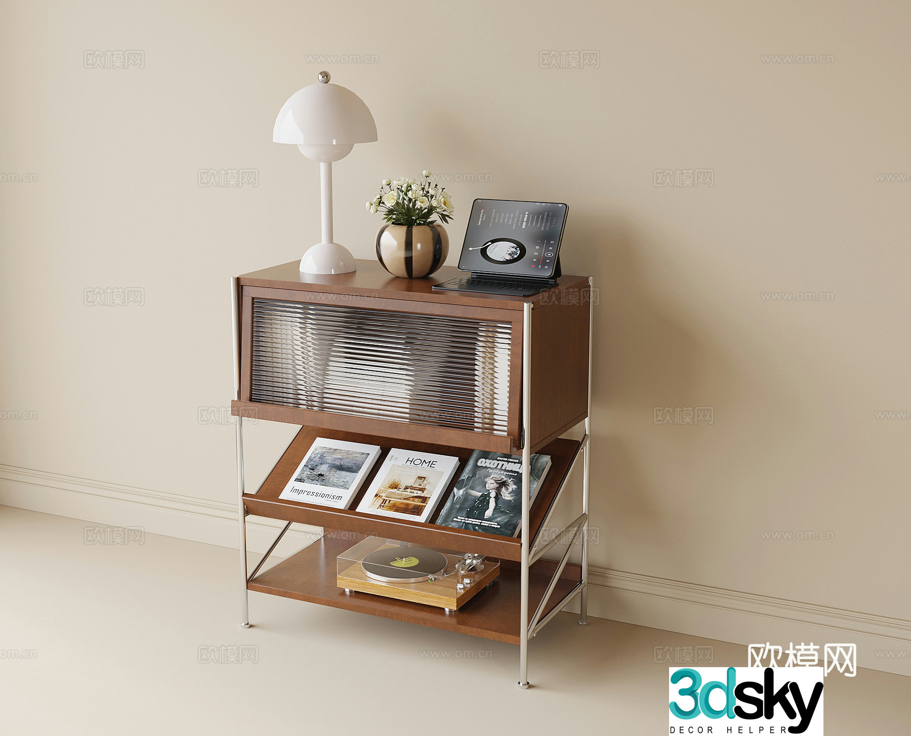 Modern side cabinet decorative cabinet 3d model