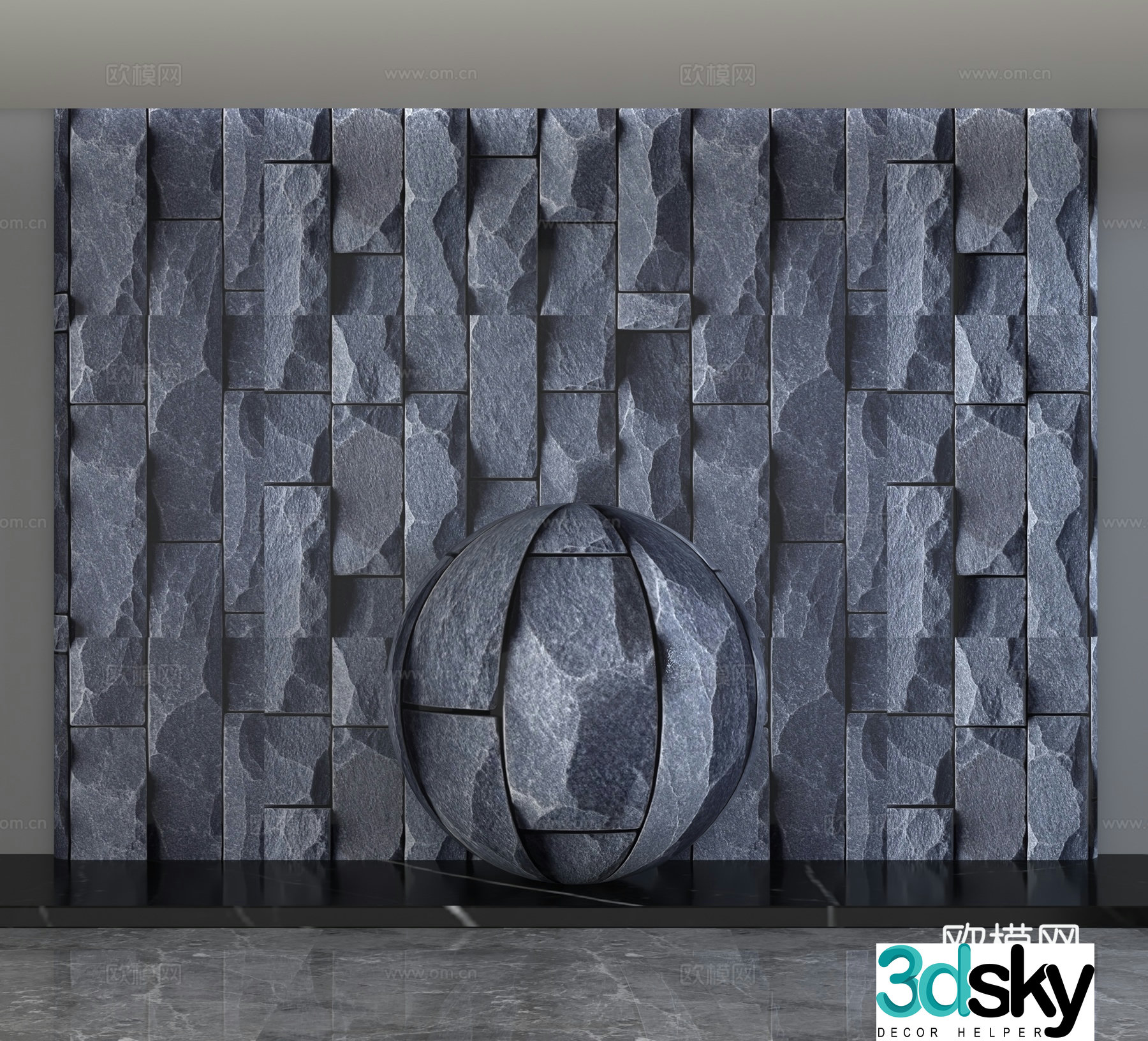 Modern background wall 3d model
