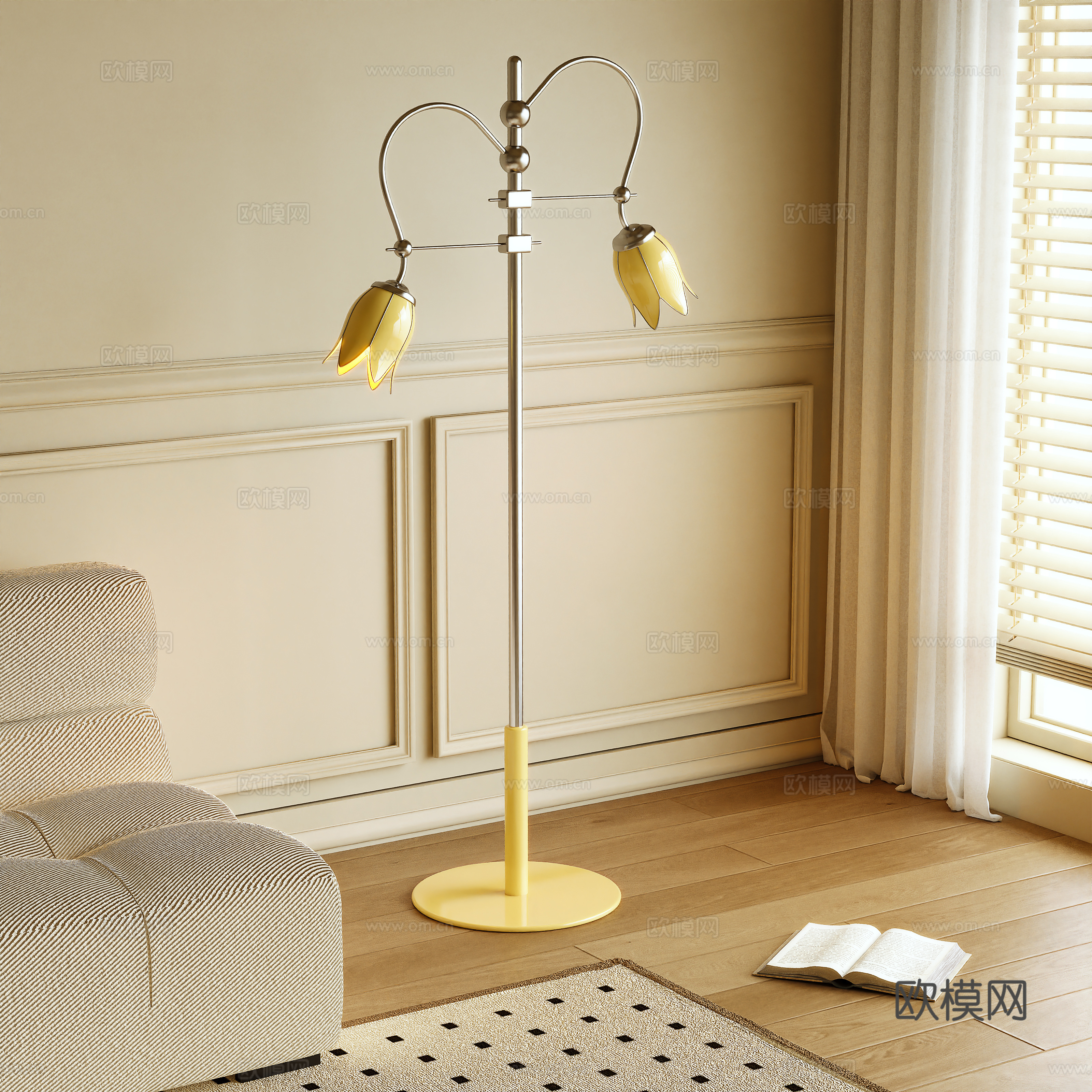 Modern floor lamp Metal lamp 3d model