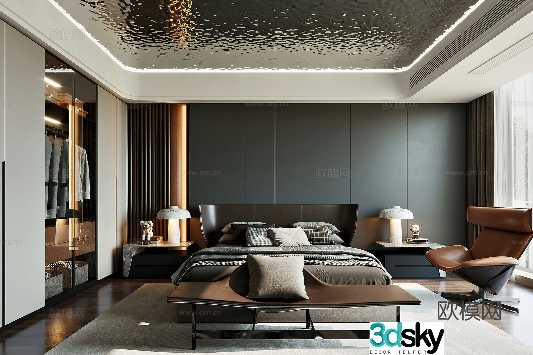Italian master bedroom 3D model