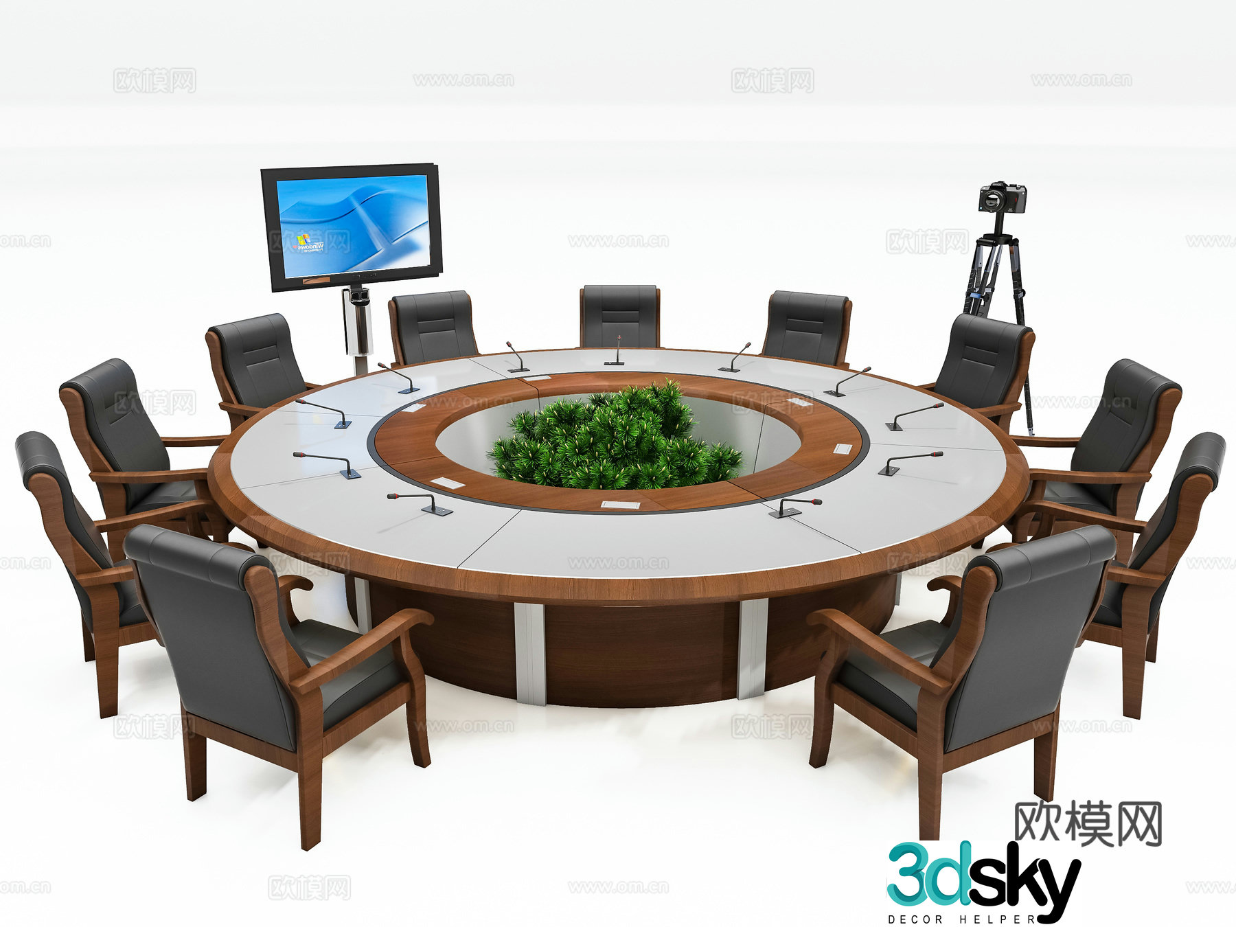 Chinese circular conference table 3D model