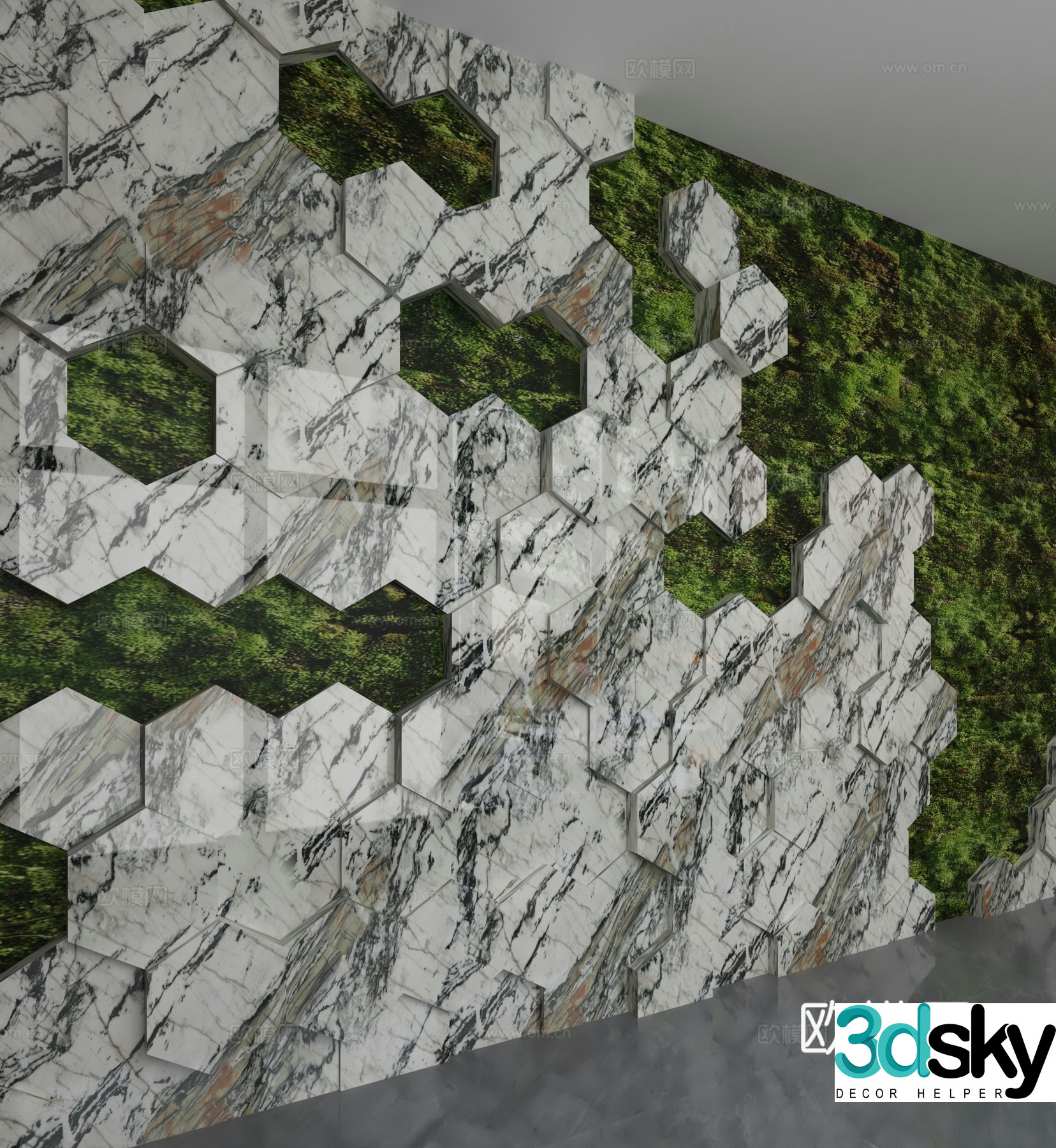 Modern background wall 3d model