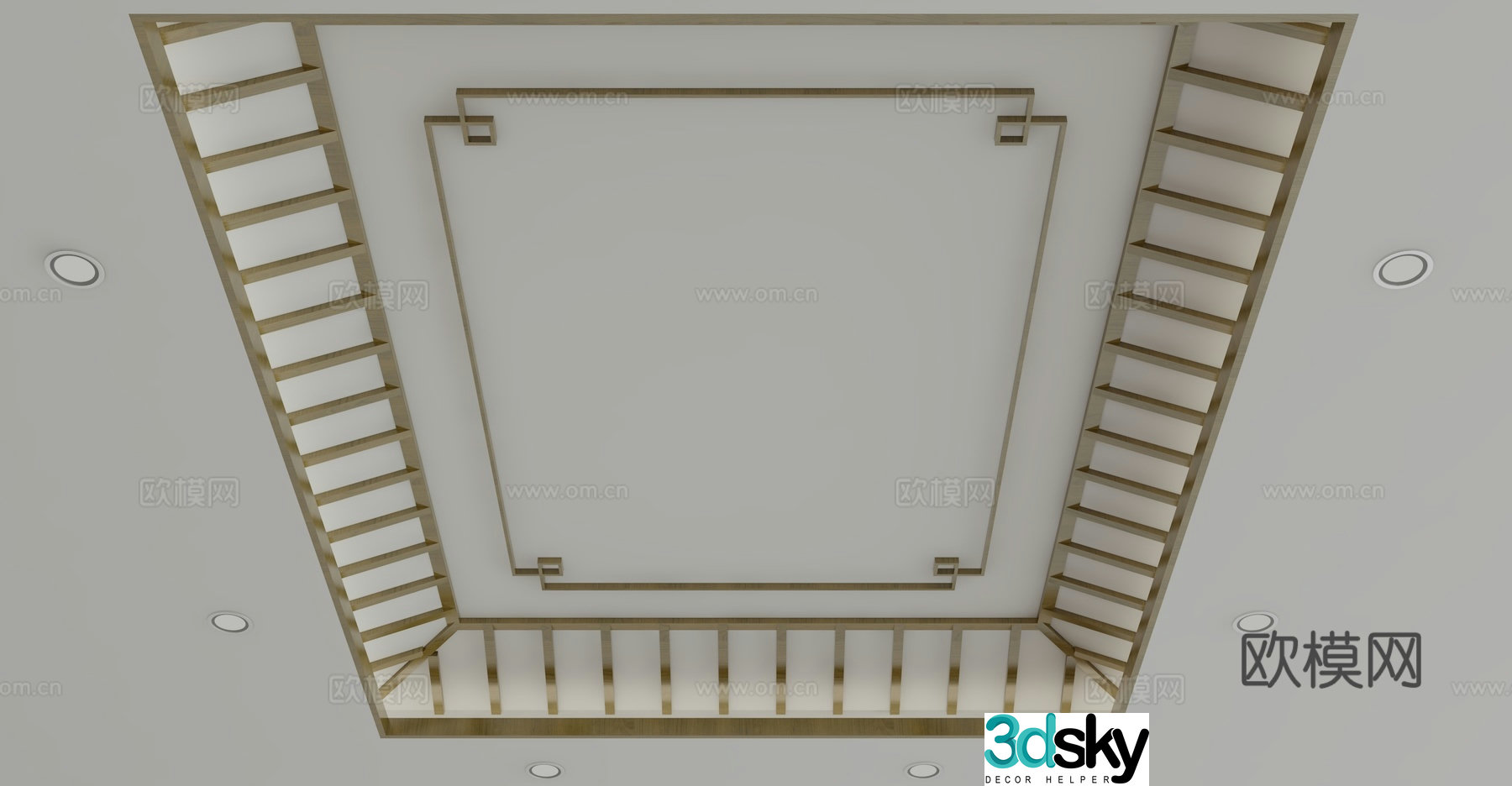 New Chinese style ceiling 3D model
