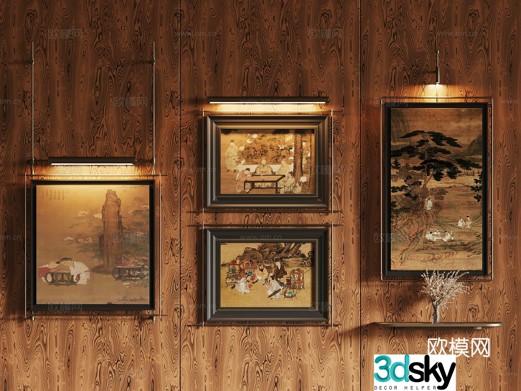 025 Middle-aged style hanging paintings decorative paintings art paintings 3D model