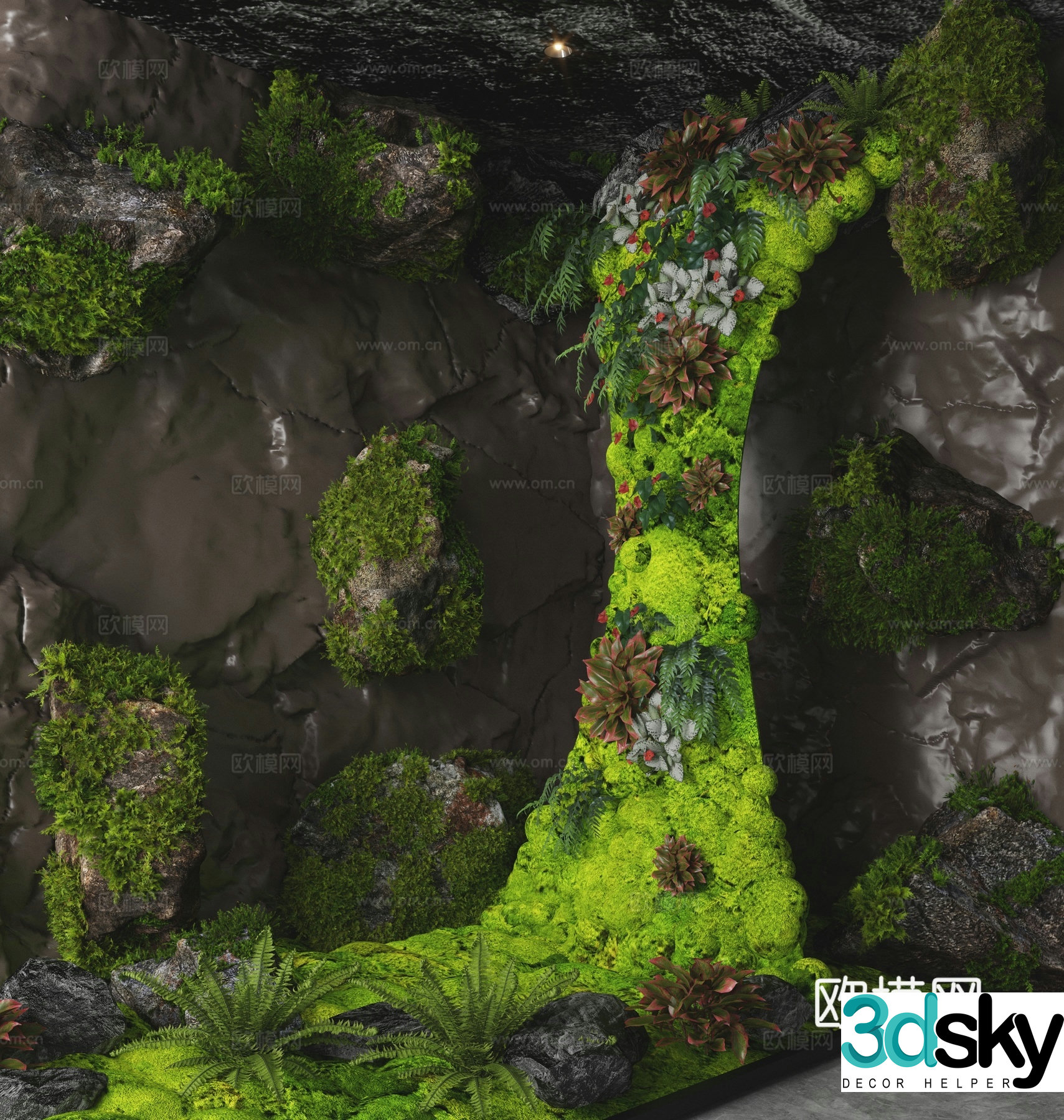Modern background wall 3d model
