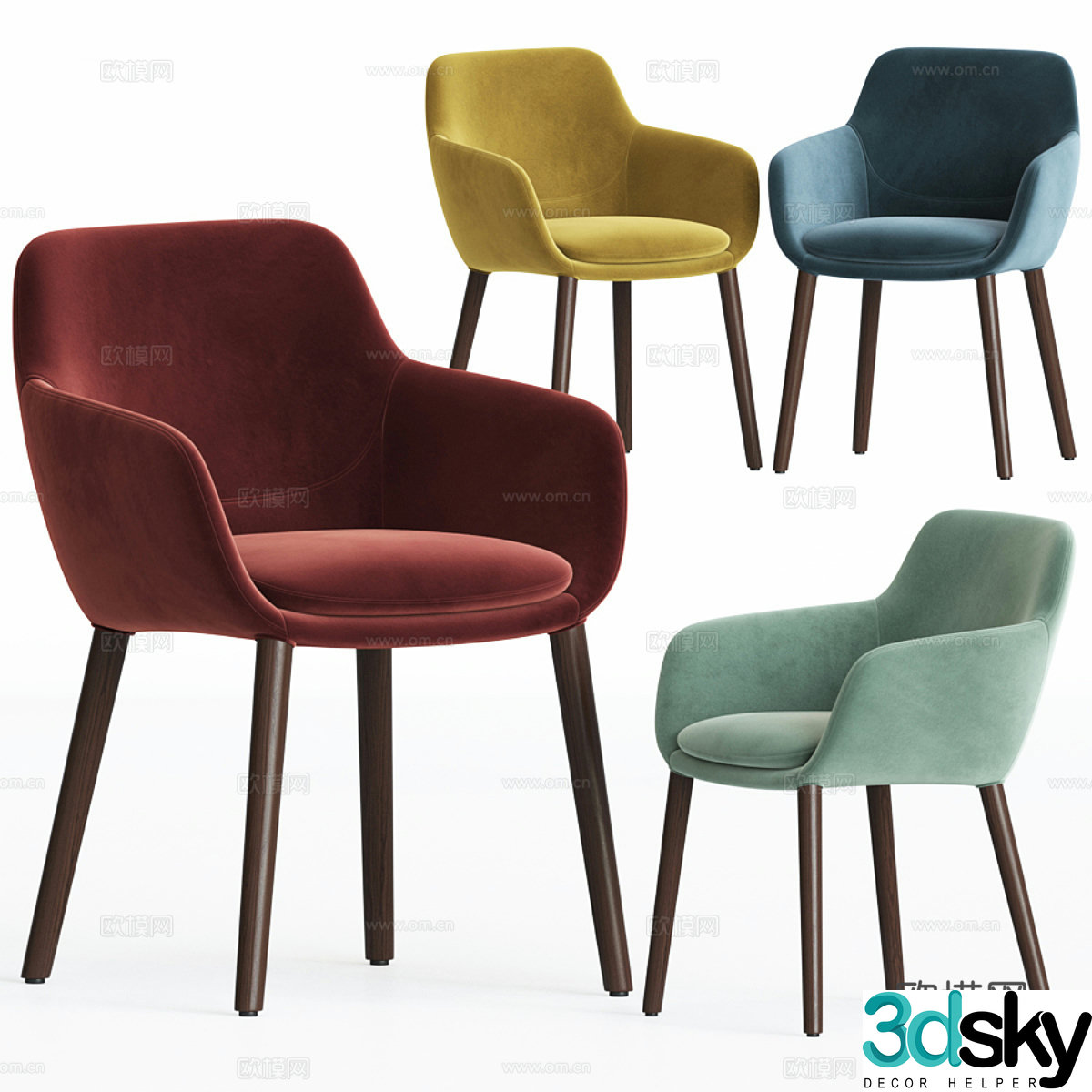 Leisure chair single sofa modern leisure chair 3d model