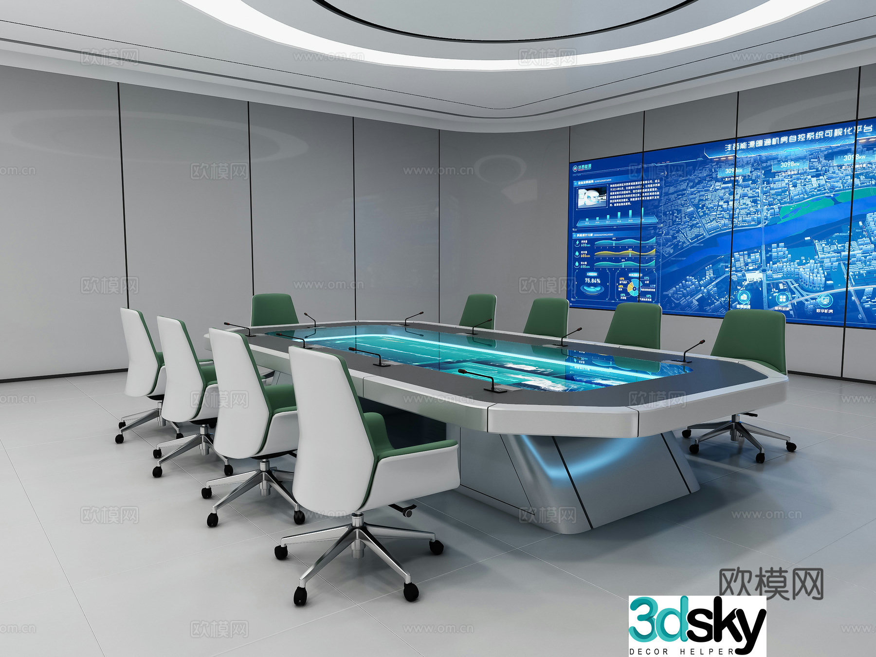 Modern conference table 3d model