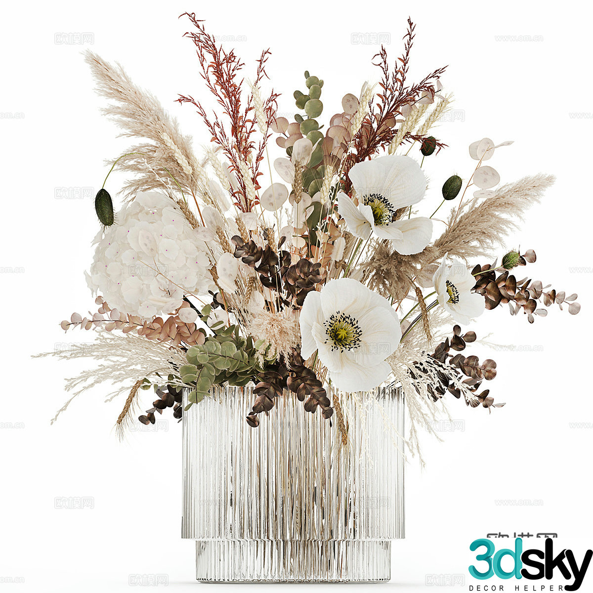 Modern vase flower art 3d model