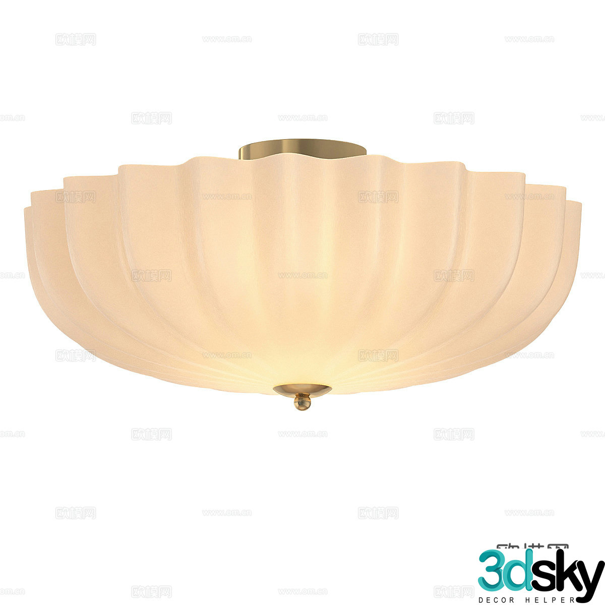 Modern light luxury glass ceiling light 3d model