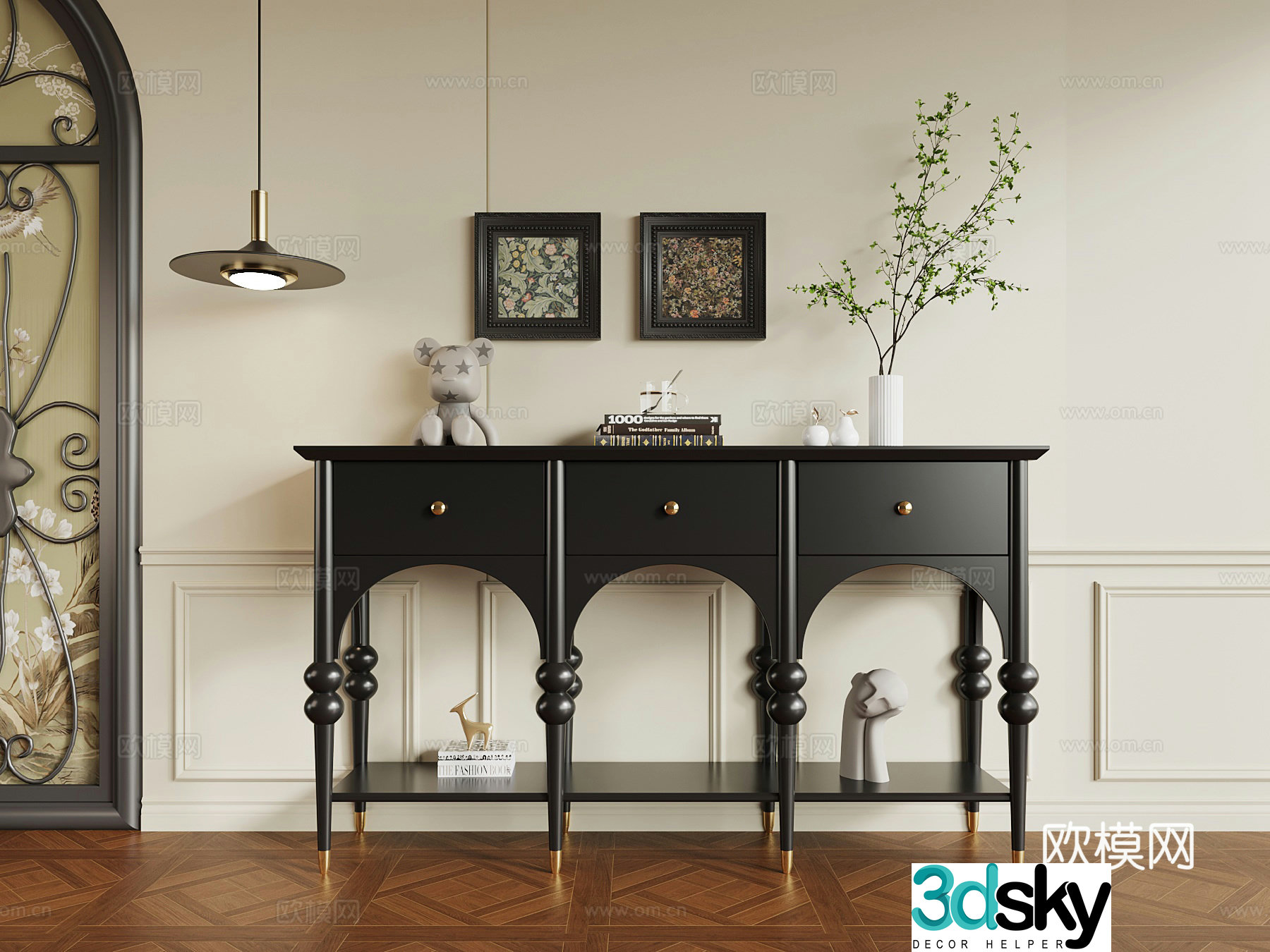 019 porch cabinet French porch cabinet 3D model