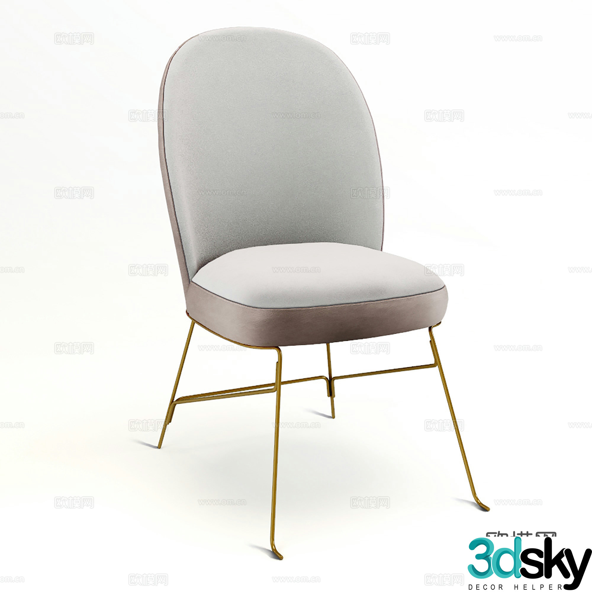 Modern casual chair leather chair book chair dining chair single chair 3d model
