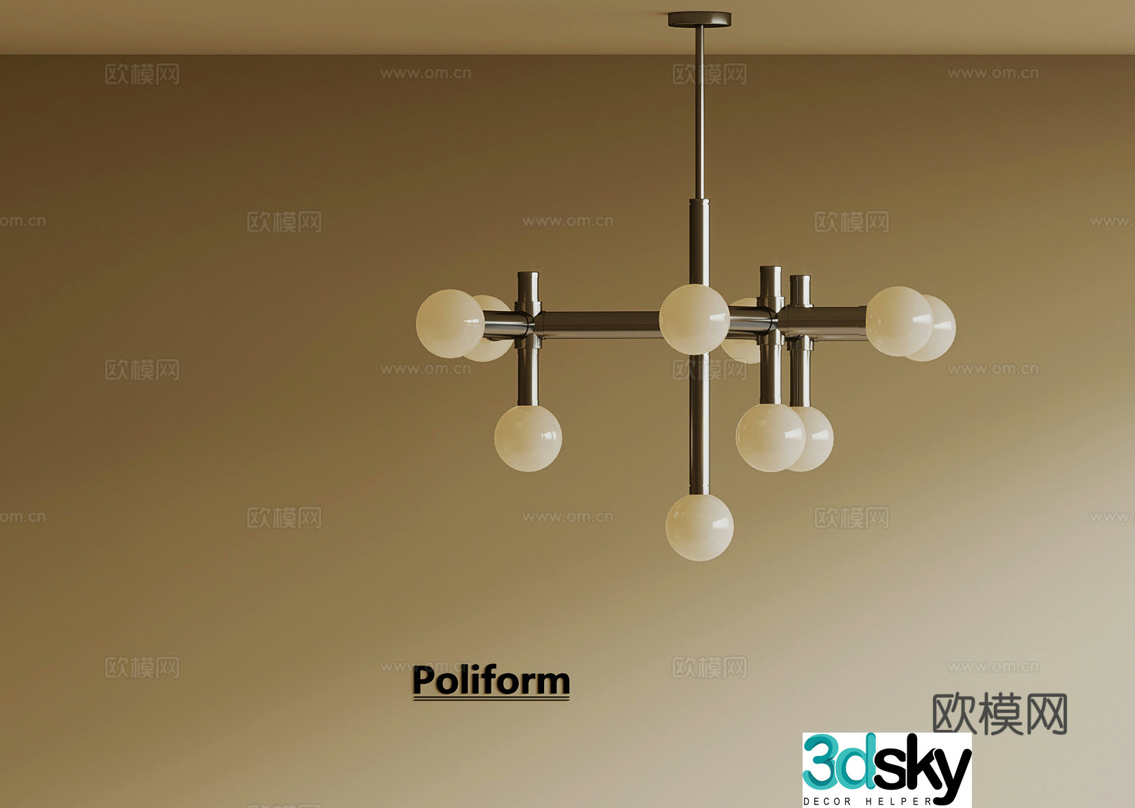 09 Middle-aged chandelier 3D model
