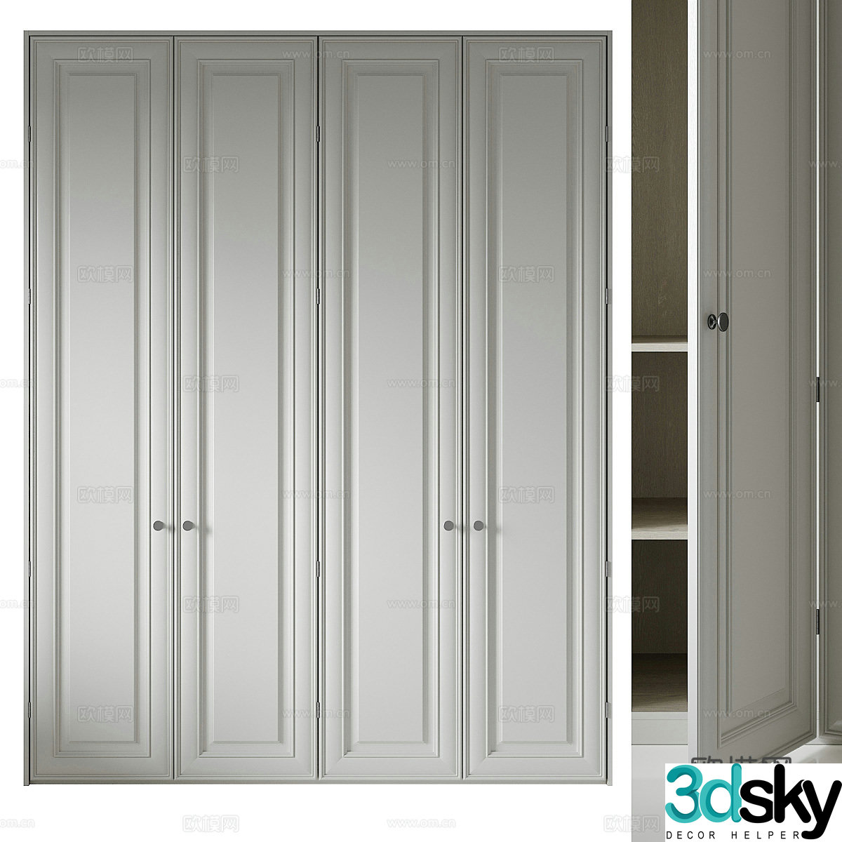 Modern Italian door wardrobe 3d model