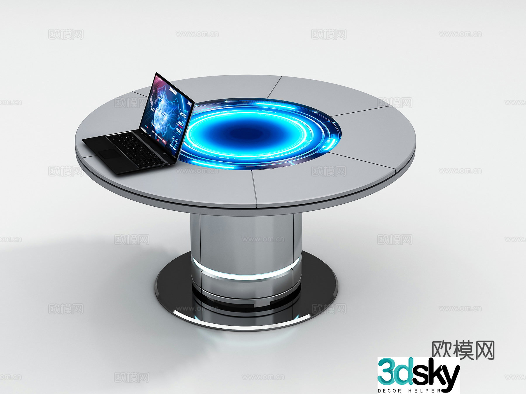 Modern negotiation table casual table 3d model