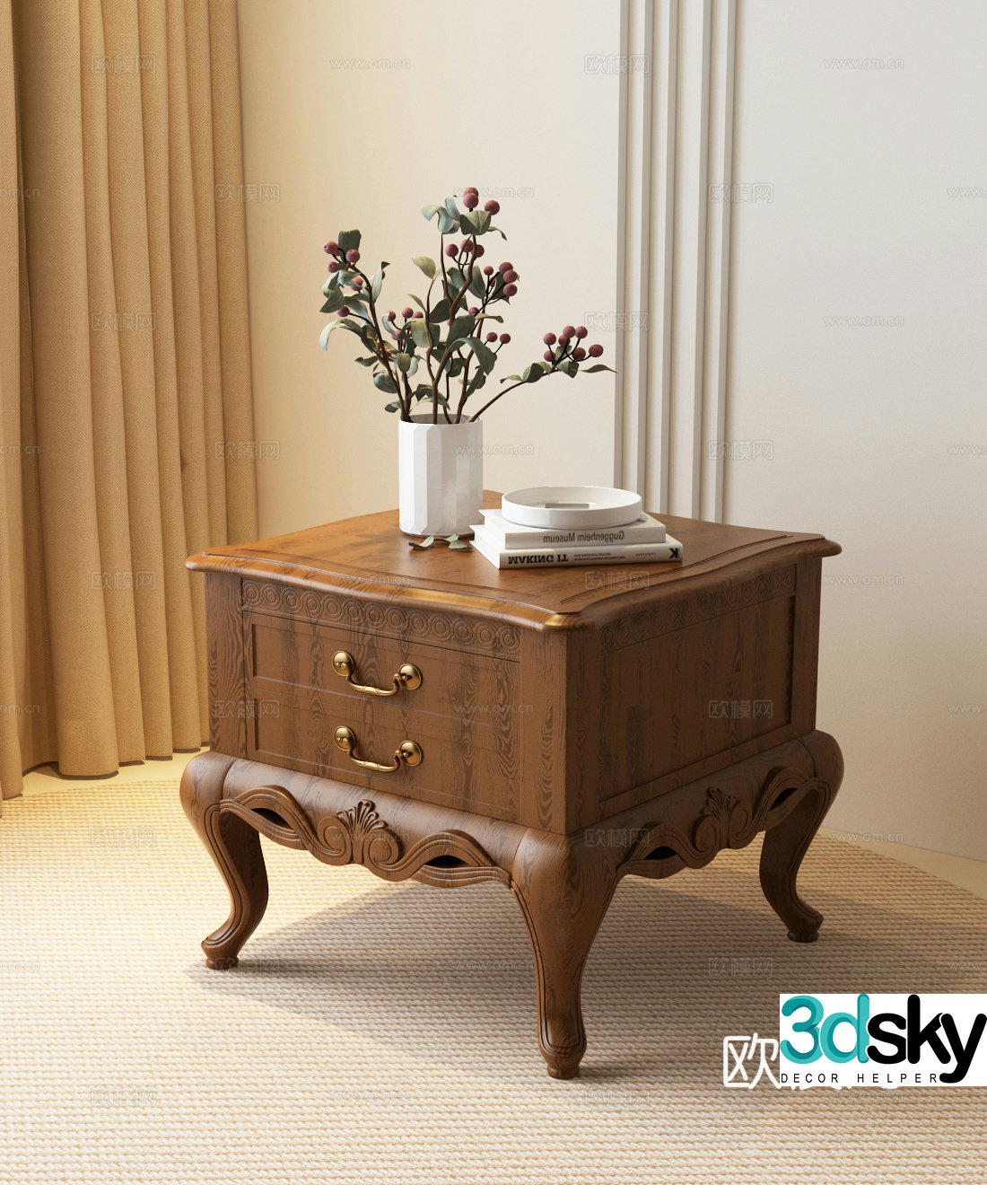 American side table American corner table American ornaments American decorative cabinet American bedside table 3D model