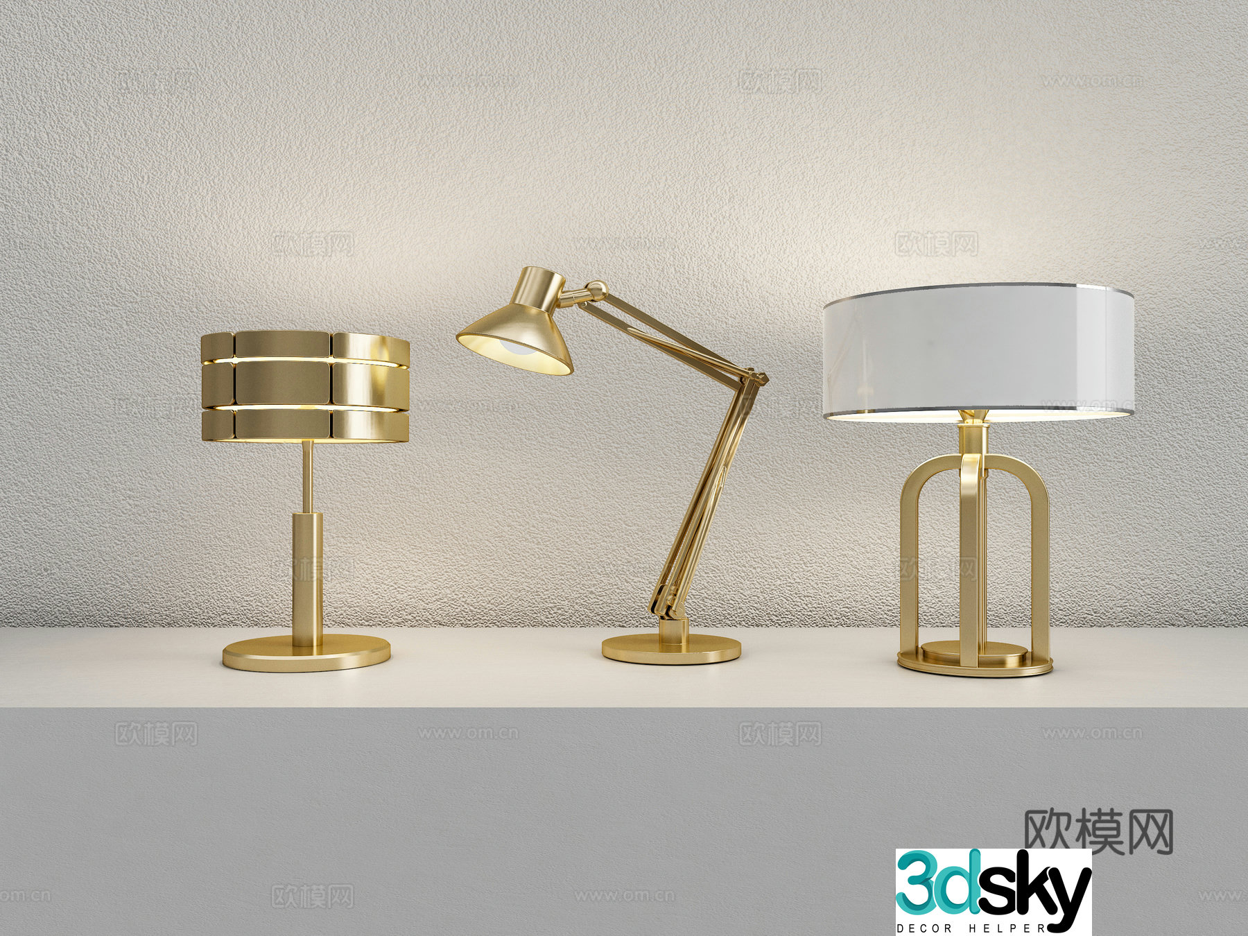Light luxury wind lamp 3D model