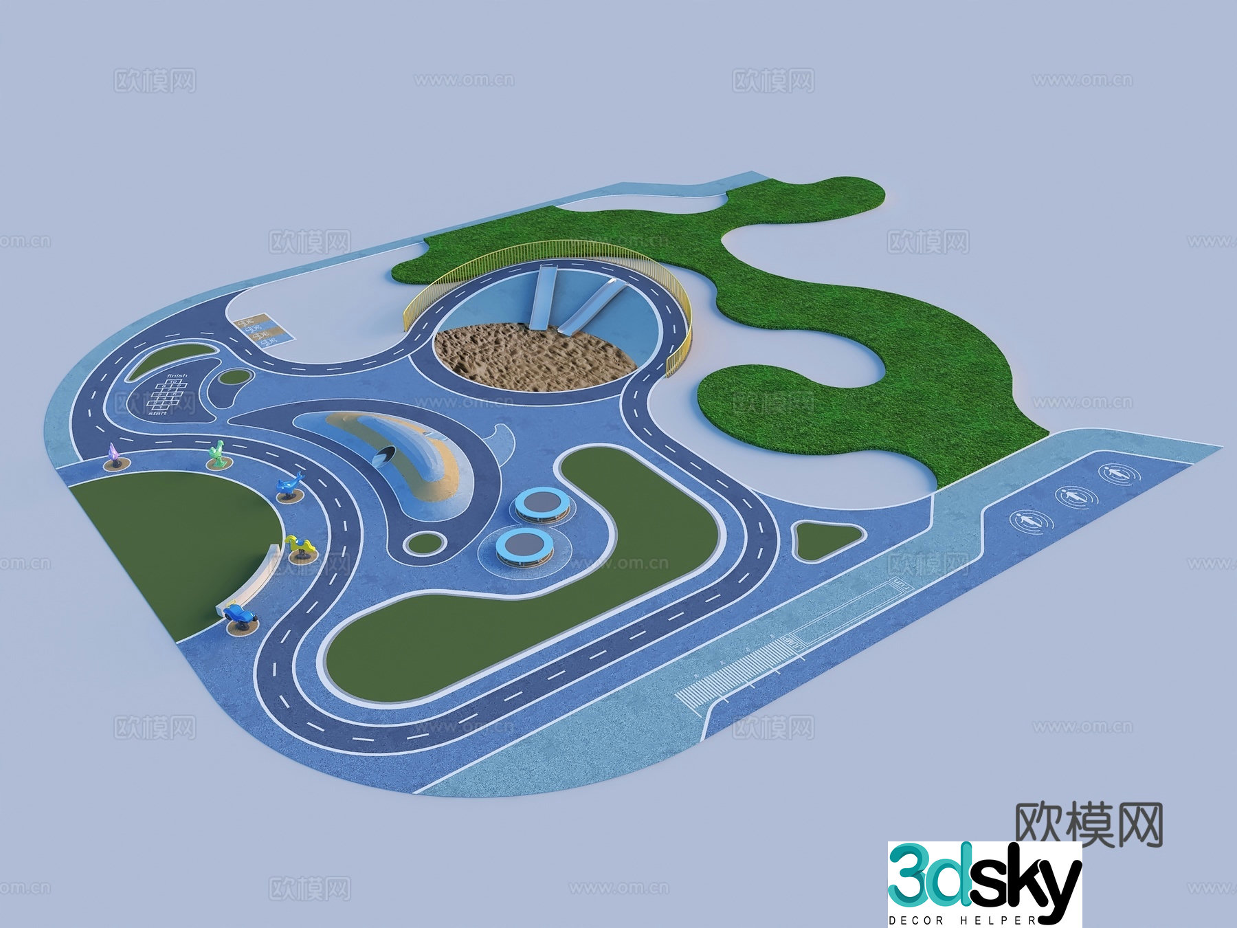 Modern children’s activity venue Children’s recreation facilities Community park activity venue Sports park festival 3D model